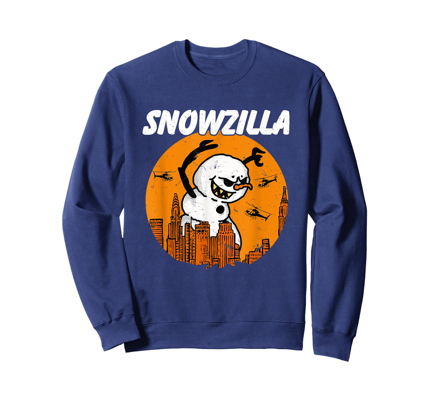Snowzilla Japanese Monster Snowman Sunset Kaiju Christmas T-Shirt