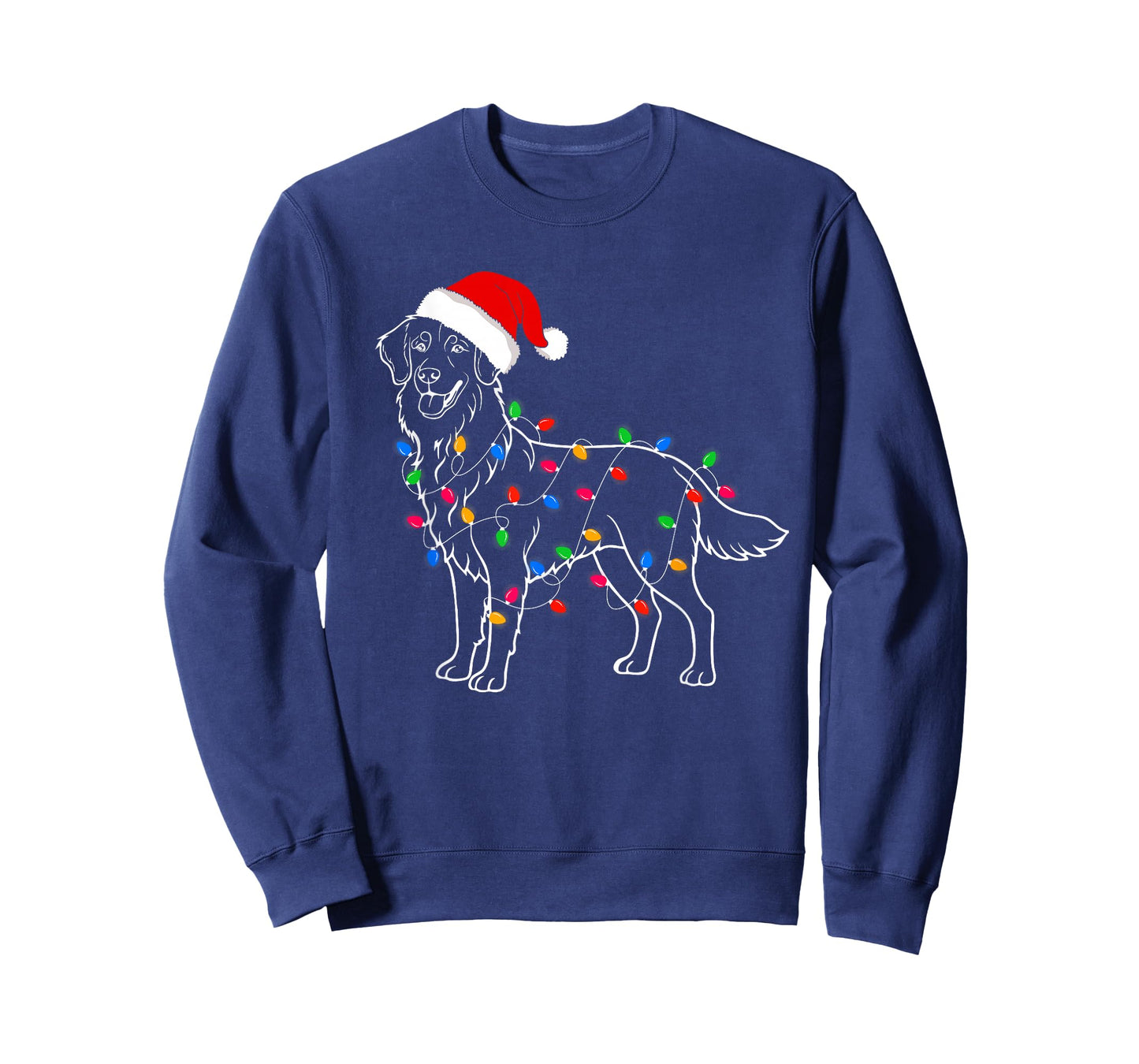 Golden Retriever Dog Christmas Lights Santa Xmas Dog Lover T-Shirt for Men Women Kids