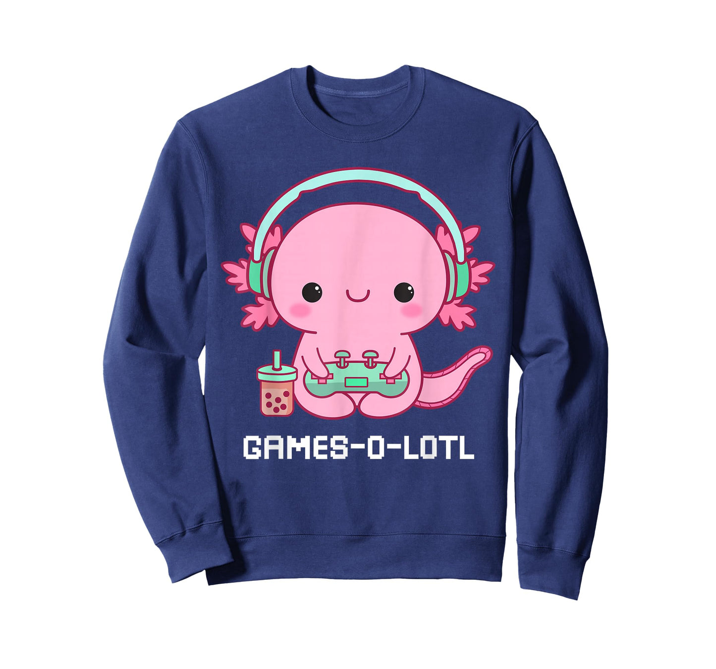 Gamesalotl Axolotl Cute Kawaii Fish Playing Video Games Girl T-Shirt