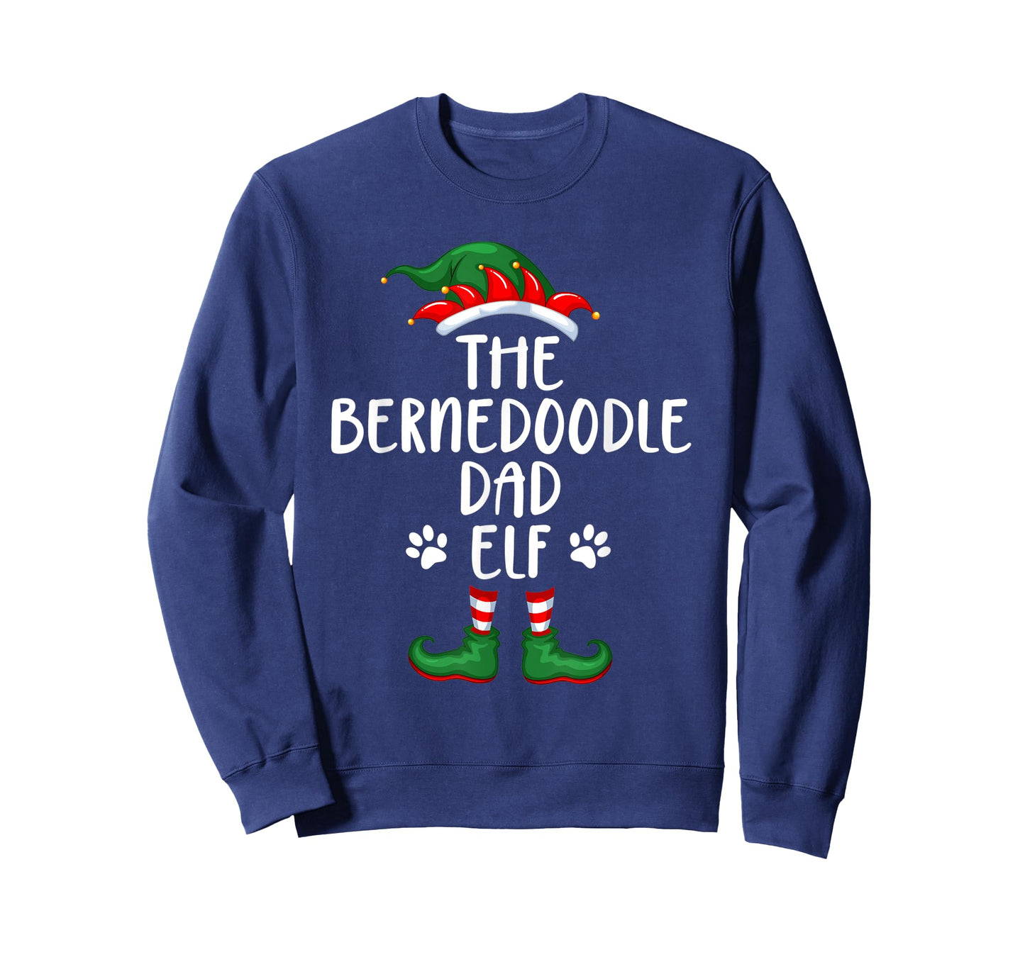 Bernedoodle Dad Dog Elf Christmas Funny Matching Xmas Pajama T-Shirt