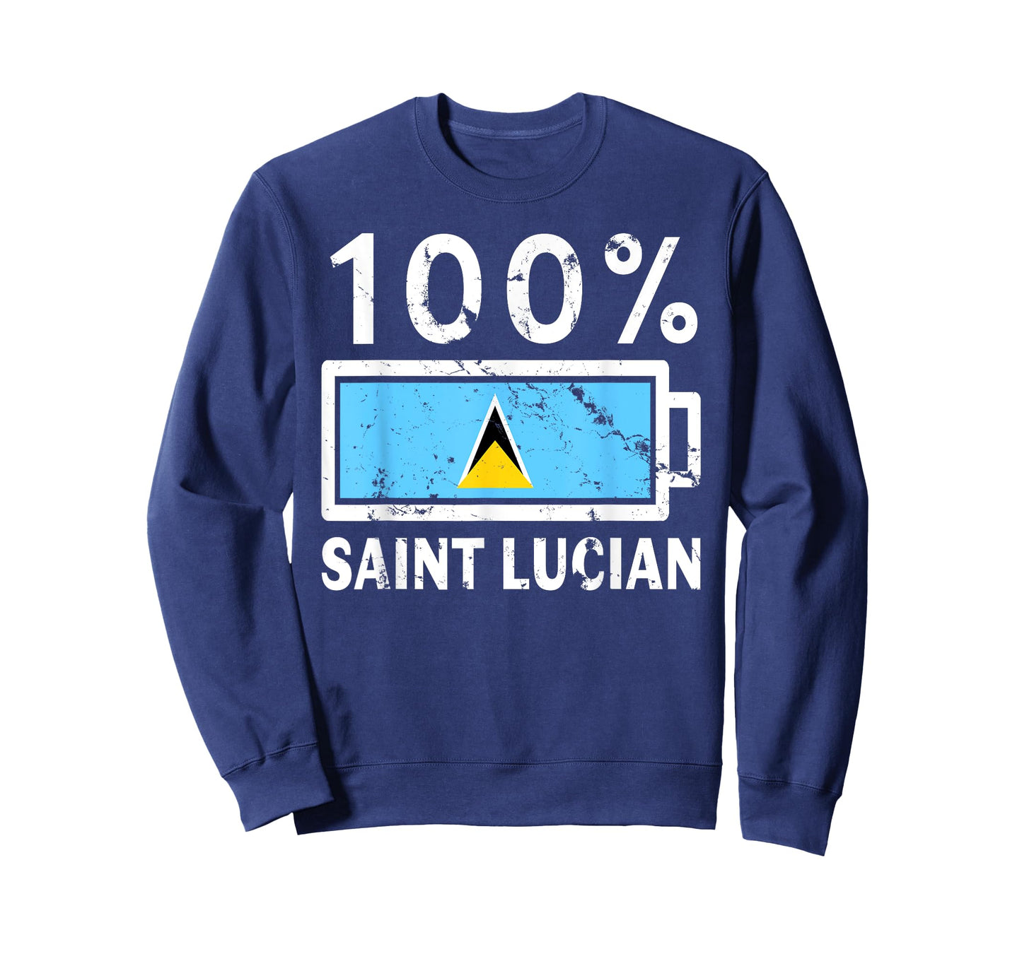 Saint Lucia Flag | 100% Saint Lucian Battery Power Tea T-Shirt