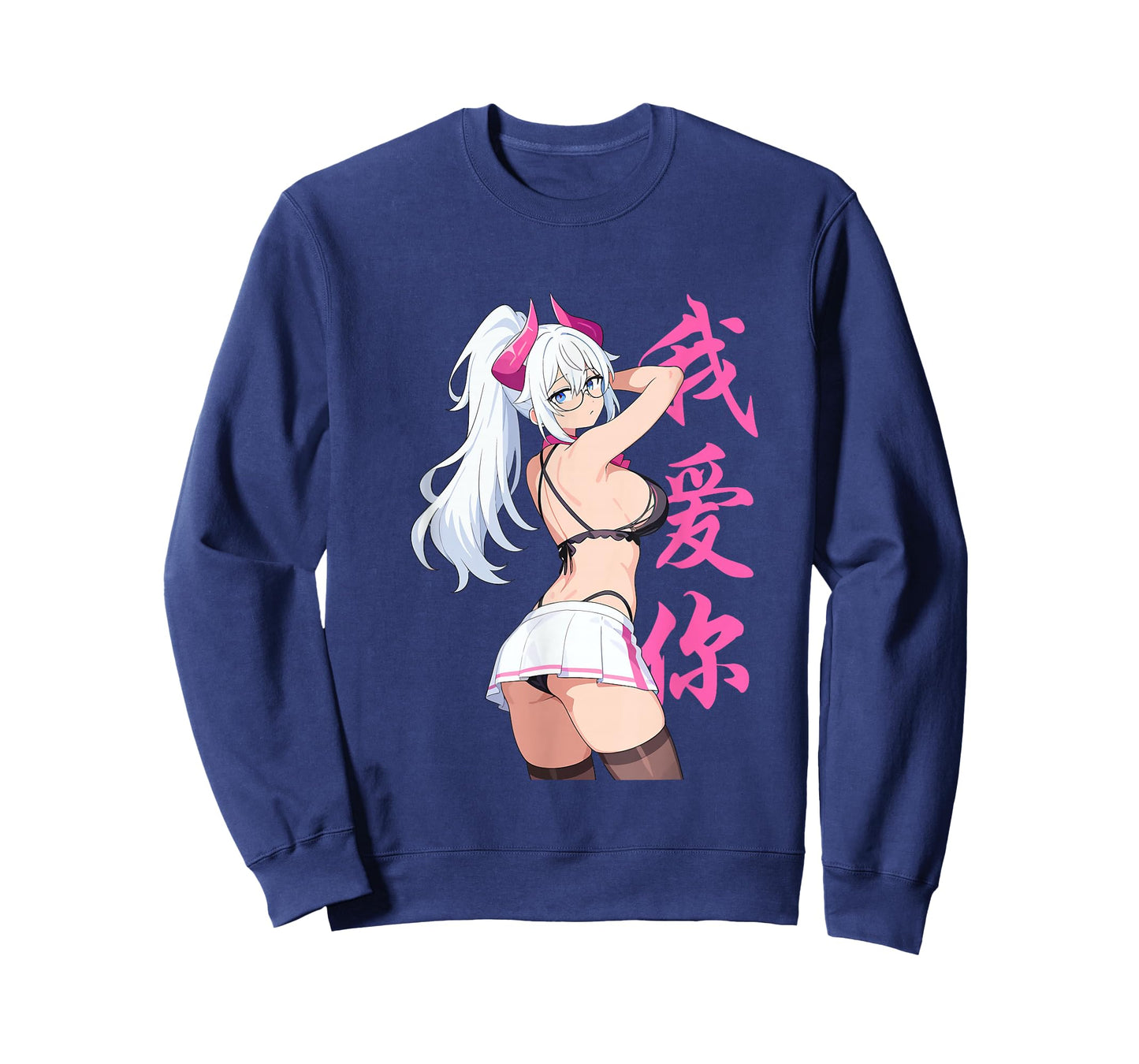 Waifu Sexy Anime Girl Horns Mini Skirt Japanese Retro Art T-Shirt