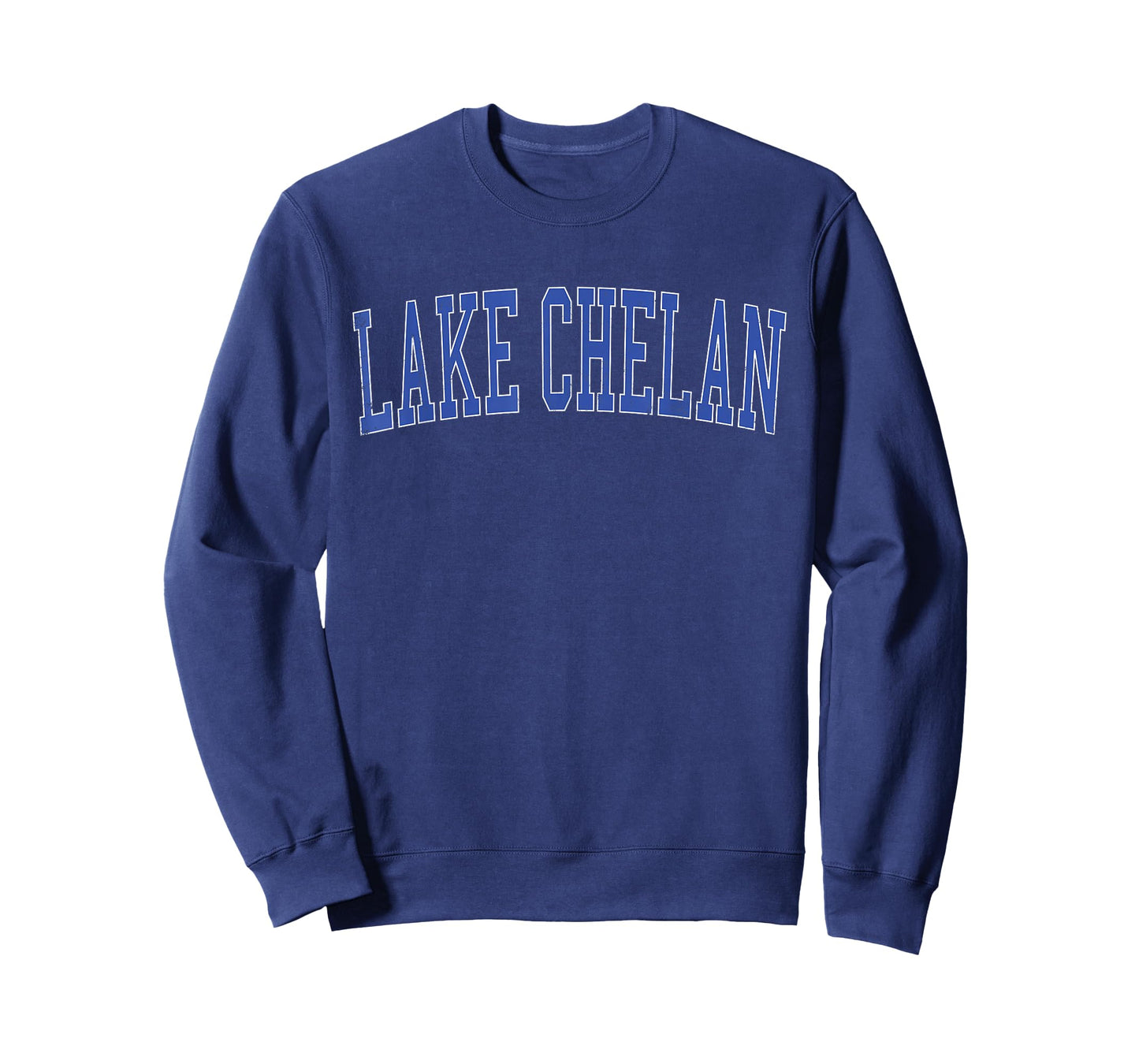 Vintage Lake Chelan Distressed Blue Varsity Style T-Shirt