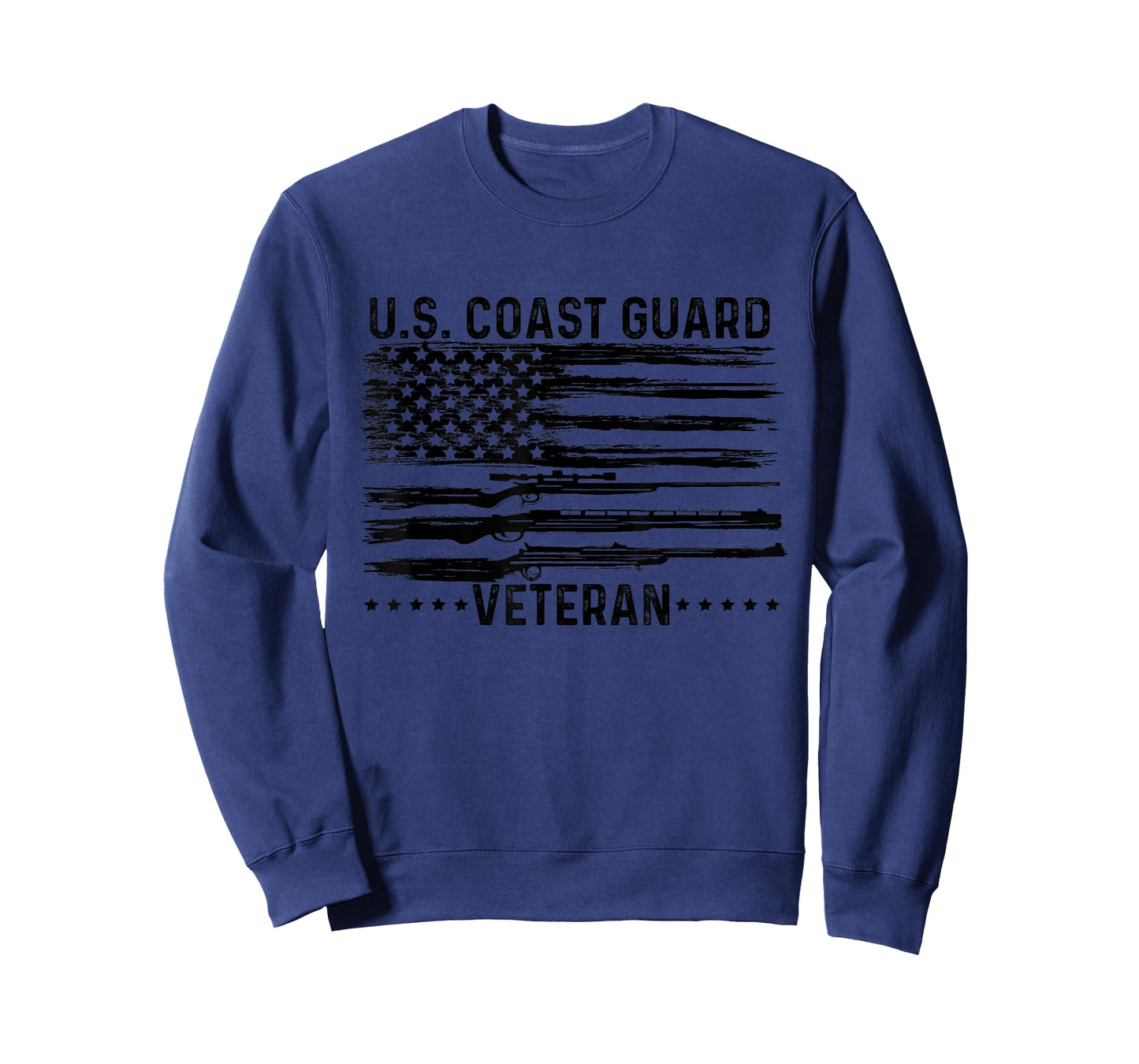 US Coast Guard Veteran USCG Distressed American Flag T-Shirt