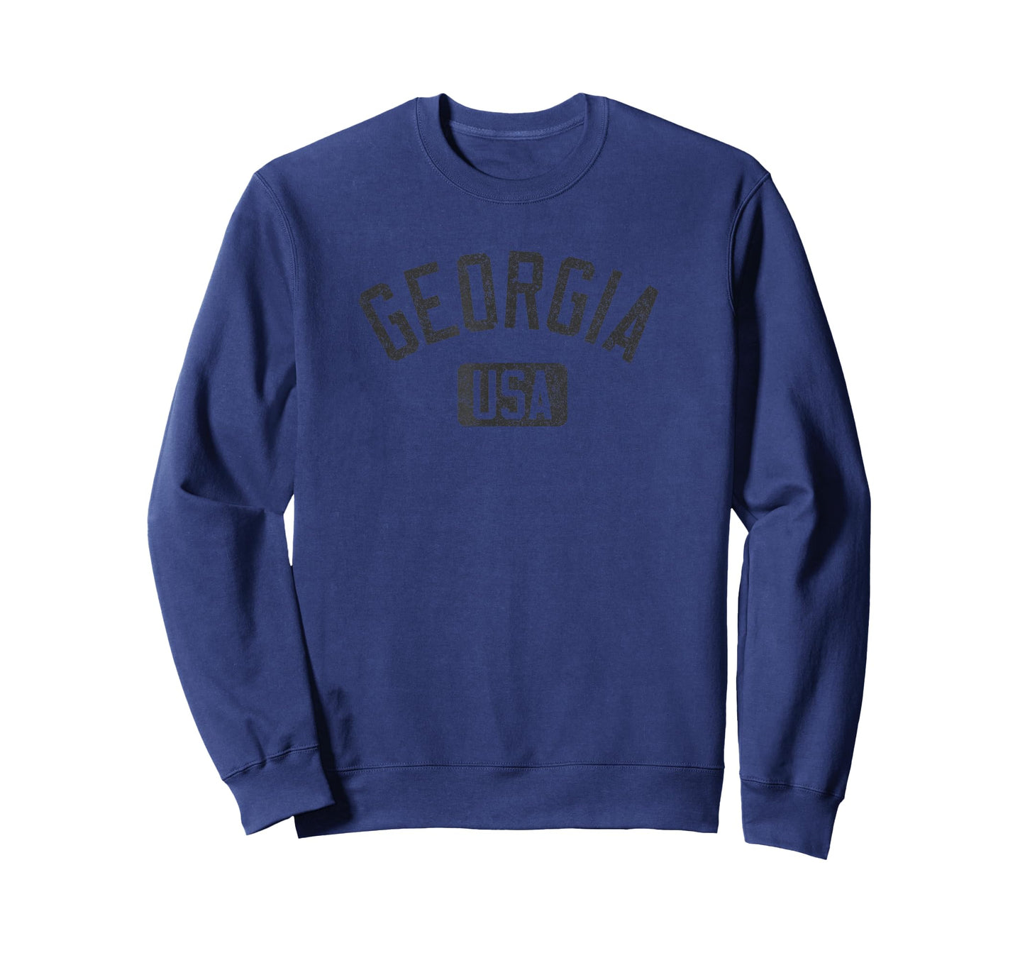 Georgia USA Arched Text Distressed Black Print T-Shirt