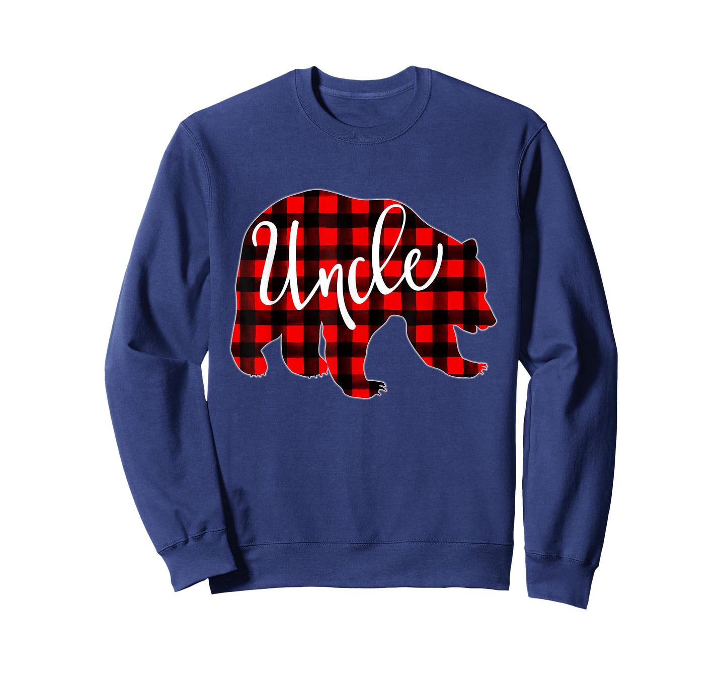 Red Plaid Uncle Bear Matching Family Christmas Eve Buffalo T-Shirt