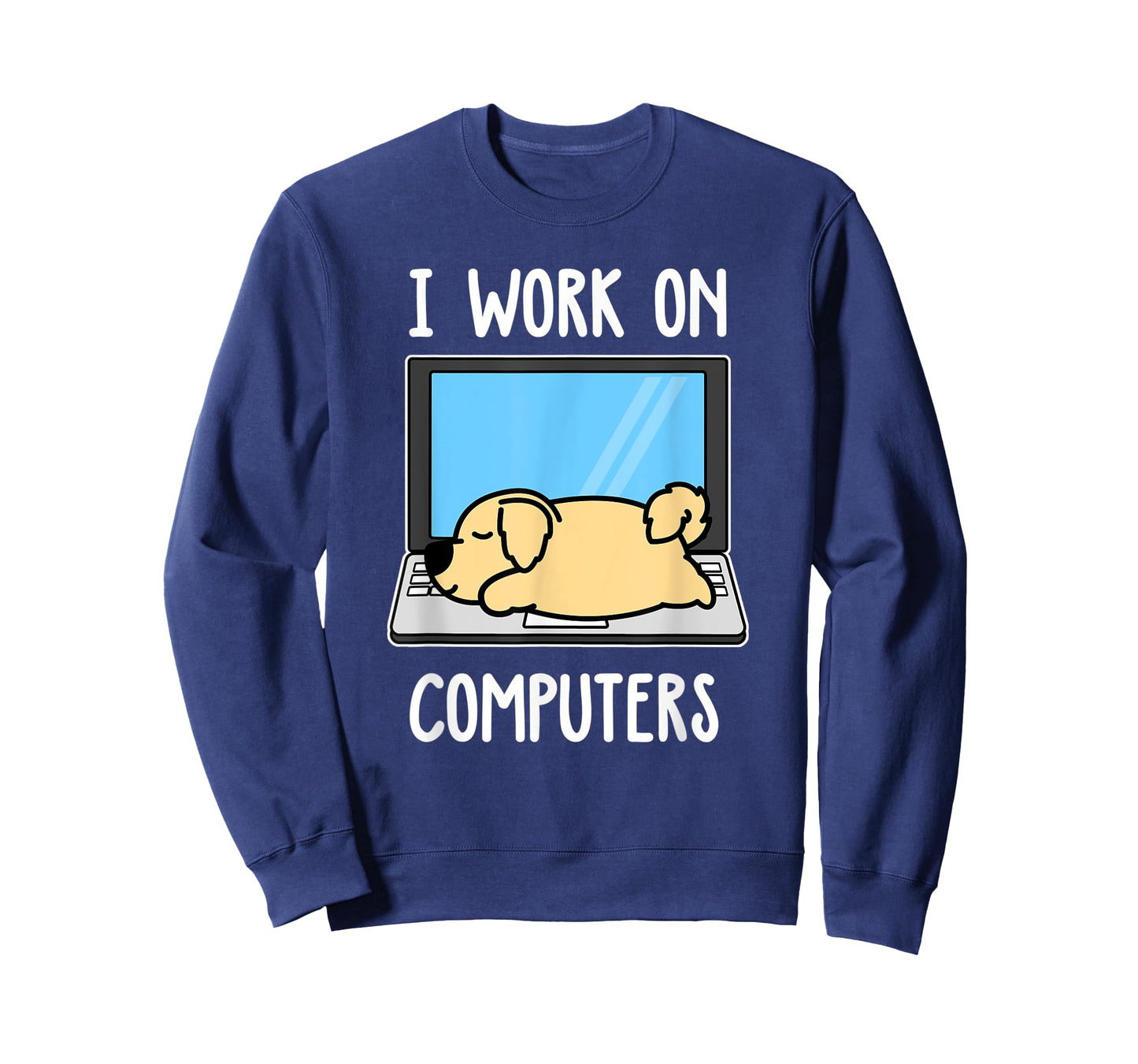 Golden Retriever I Work On Computer Dog Sleep Puppy Lovers T-Shirt