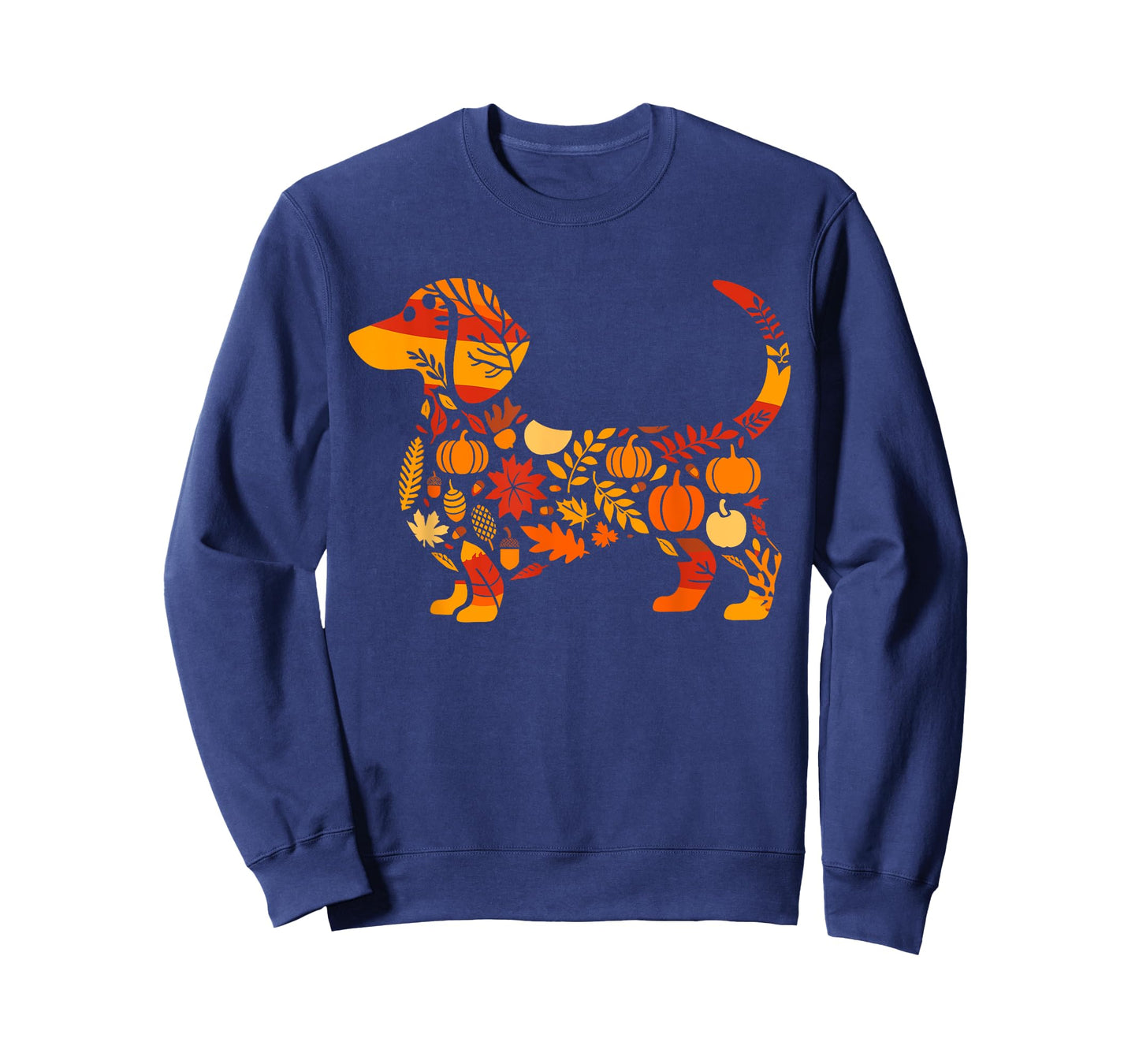 Autumn Pumpkin Fall Dachshund Thanksgiving Womens Mens Kids T-Shirt