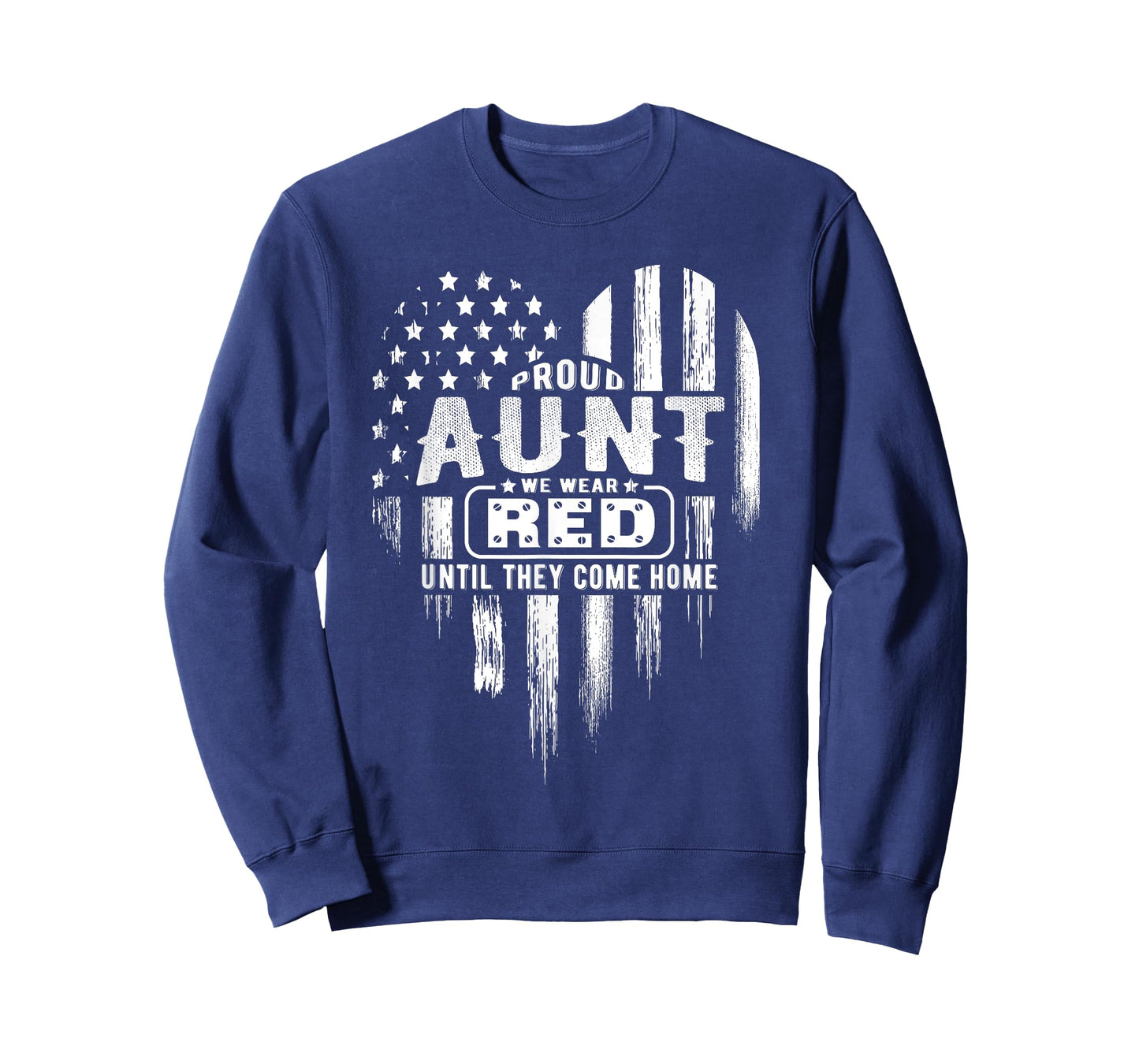 Proud Aunt Red Friday Military Family American Flag Heart Women Kids Men T-Shirt