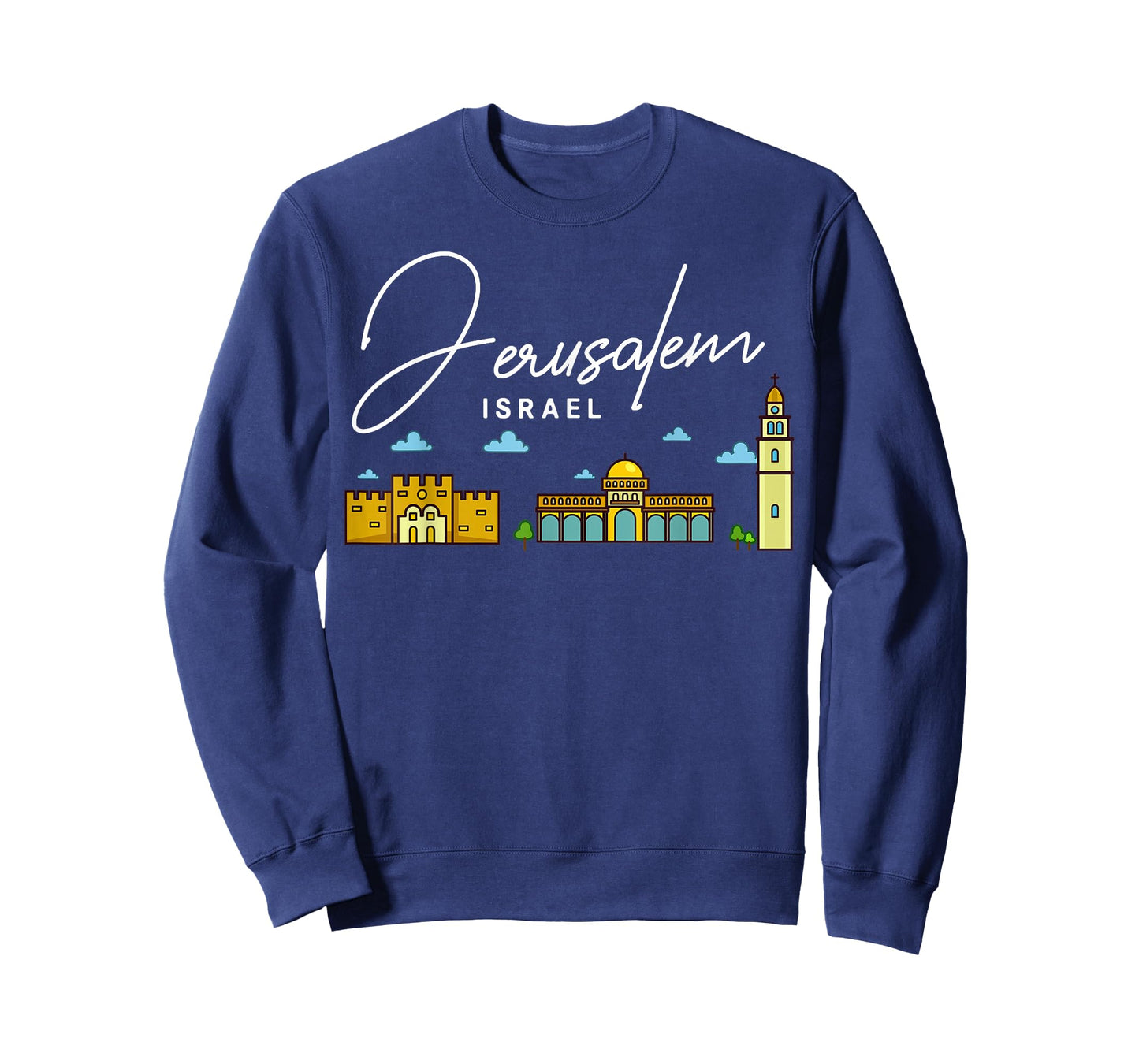 Jerusalem Israel City Skyline Map Travel T-Shirt