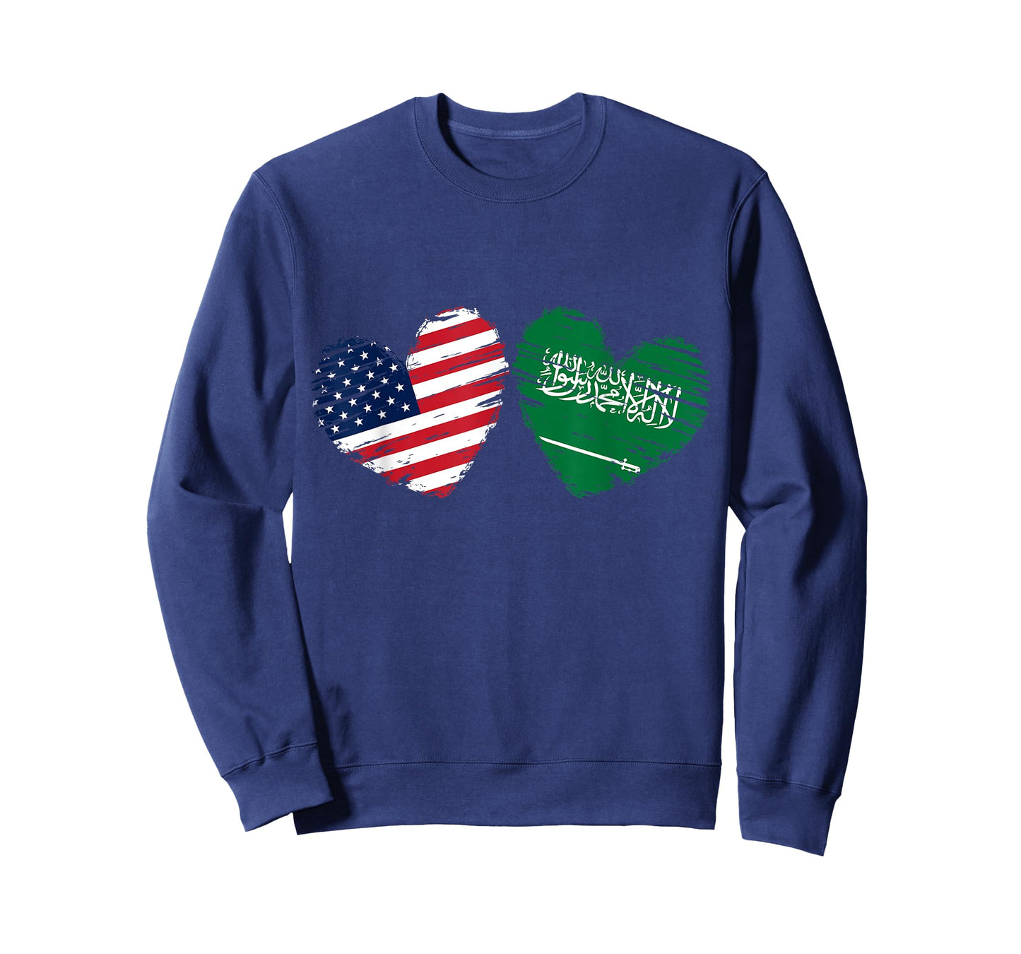 USA Saudi Arabia Flag Heart Saudi Arabian American T-Shirt