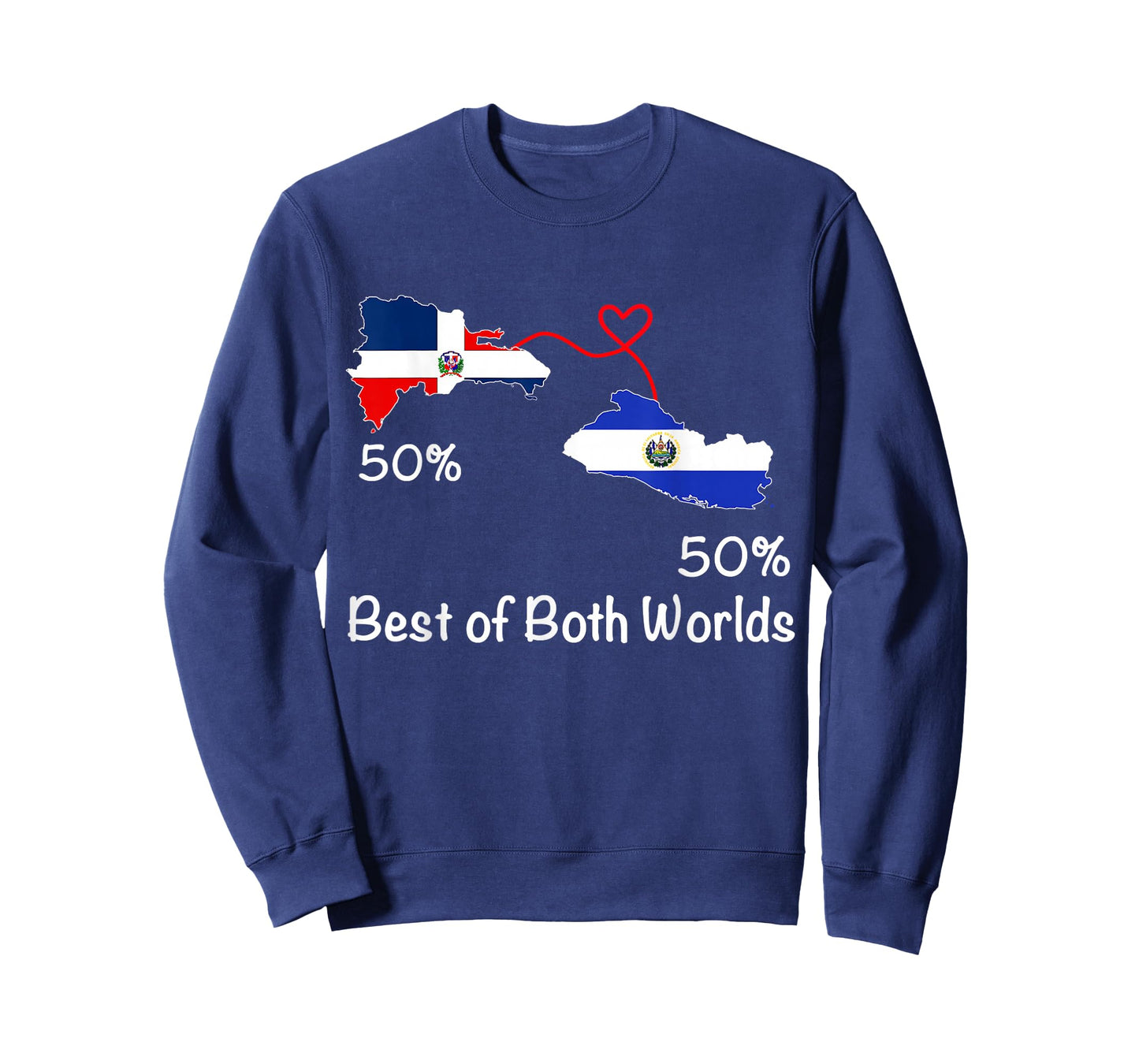 Half Dominican Half Salvadoran Flag Map Love Salvadoran RD T-Shirt