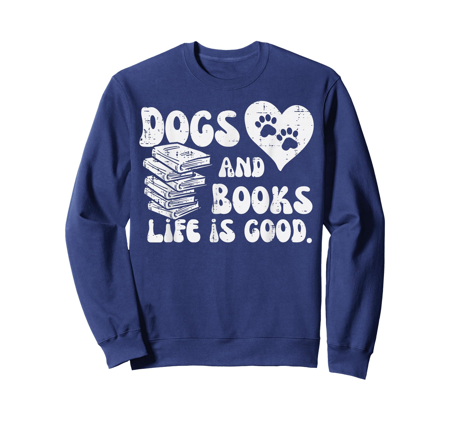 Dogs Books Life Good Cute Reading Bookworm Men Women T-Shirt