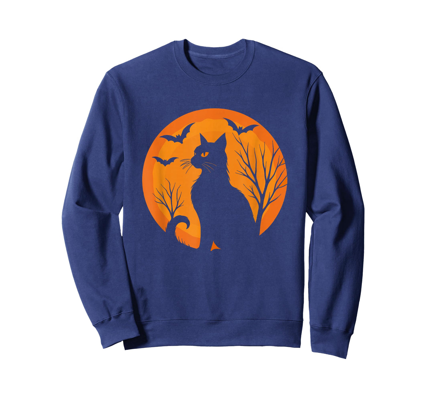 Black Cat Lover Costume Scary Retro Moon Halloween Cat T-Shirt
