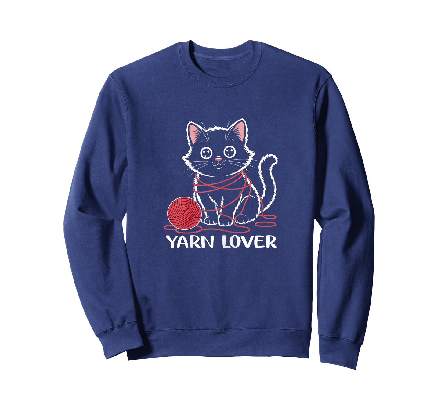 Cute Knitting and Crochet Cat Yarn Lover Funny T-Shirt