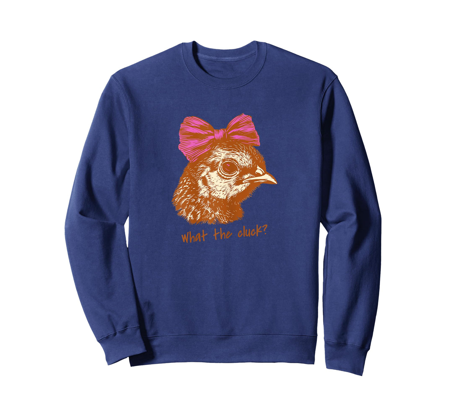 Funny Chicken Humor Shirts “What The Cluck?” Hen with Bow T-Shirt