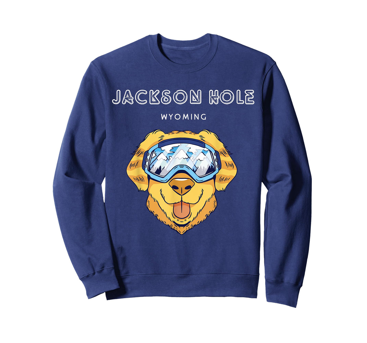 Jackson Hole Wyoming - Funny Dog Ski Googles T-Shirt