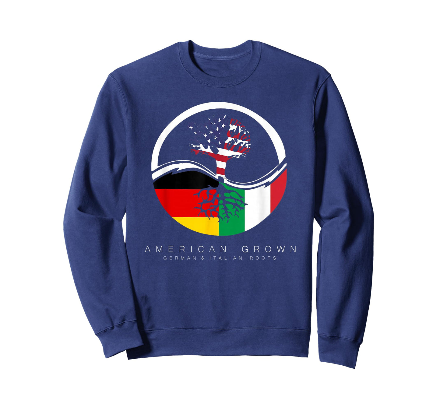 German Italian Roots - American Grown with Flag T-Shirt