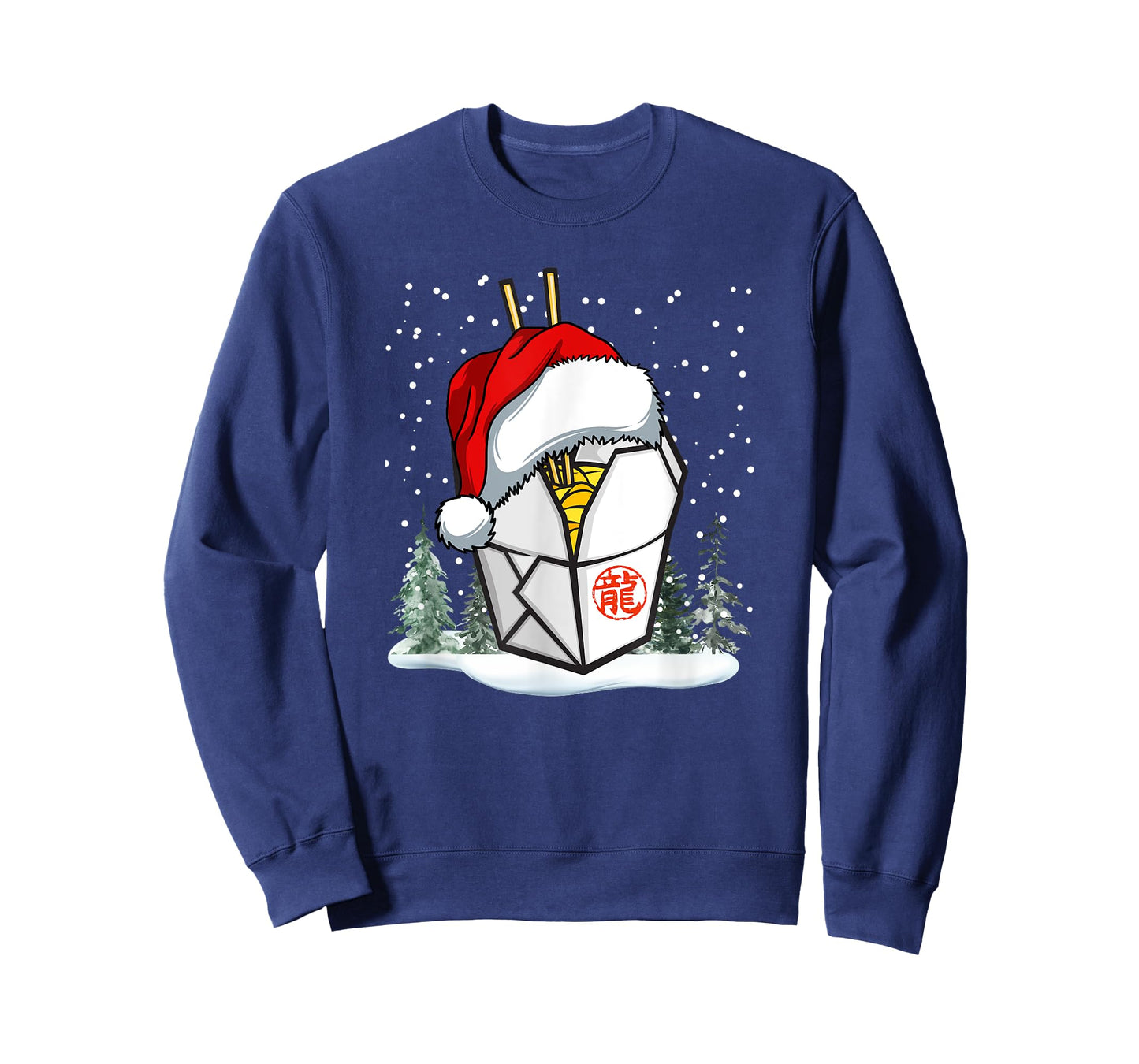 Chinese Takeout Box Santa Hat Graphic T-Shirt