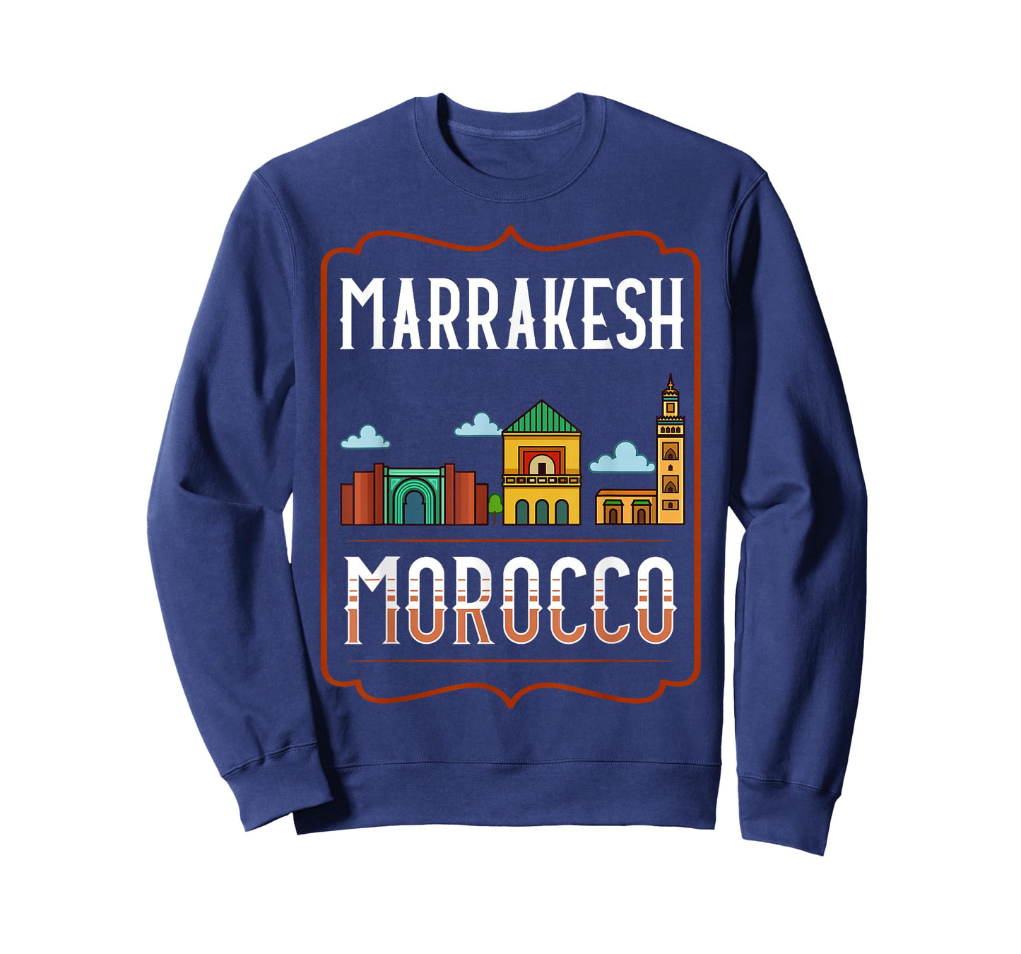 Marrakesh Morocco City Skyline Map Travel T-Shirt