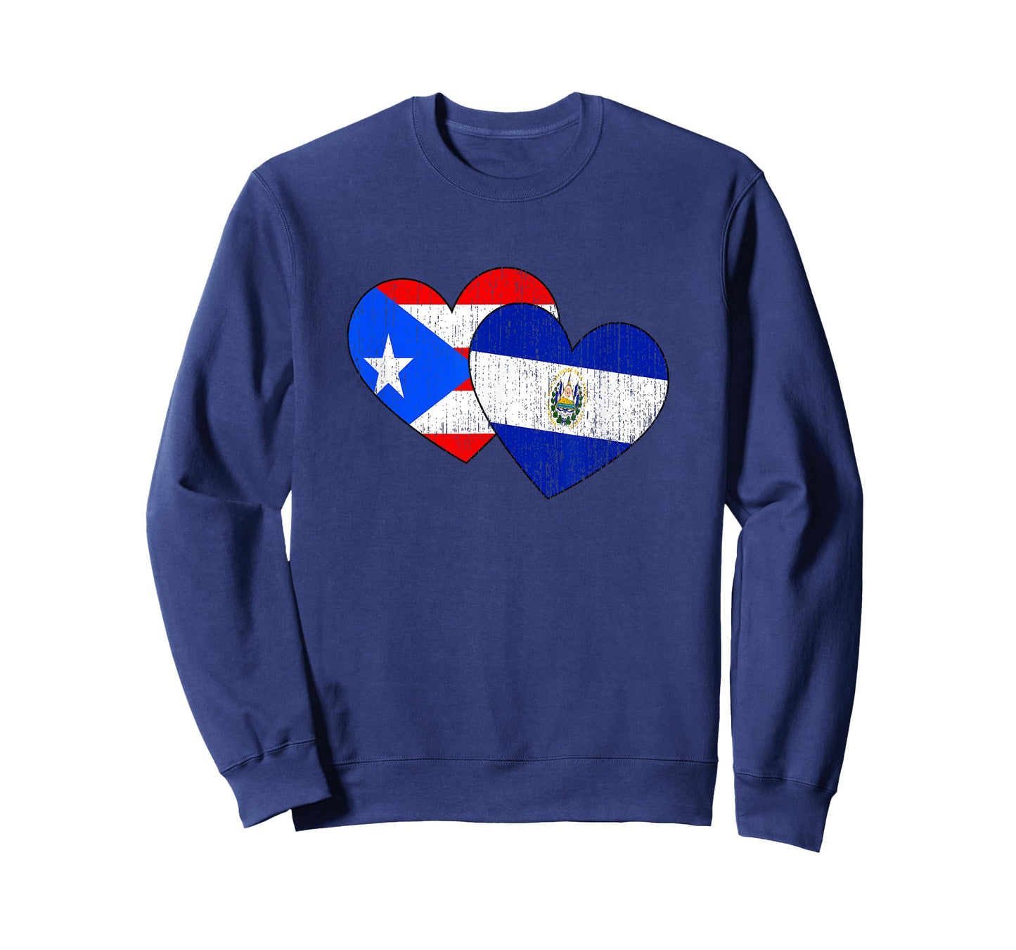 Half Salvadorian And Puerto Rican Rico El Salvador Flag Love T-Shirt