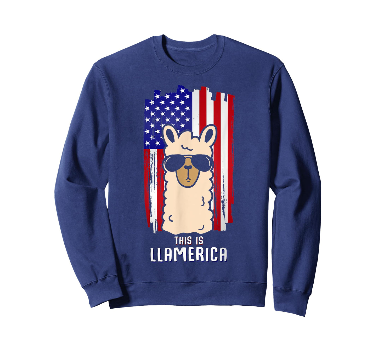 Llama Alpaca Llamerica 4th of July Llama Sunglasses USA Flag Women Kids Men T-Shirt