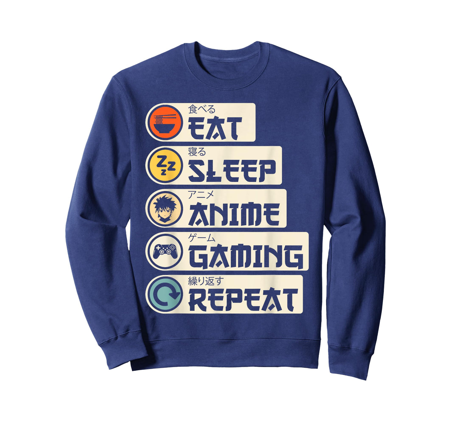 Eat Sleep Anime Gaming Repeat Kawaii Otaku Anime Manga T-Shirt