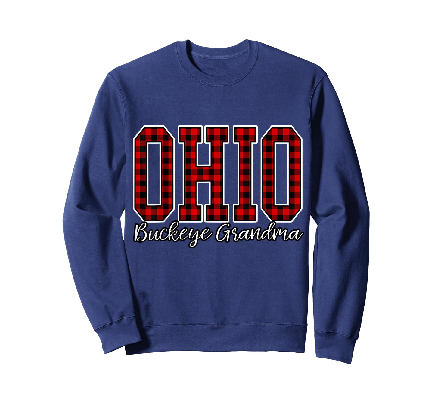 Grandma Buffalo Plaid Ohio Home Buckeye Quote State T-Shirt