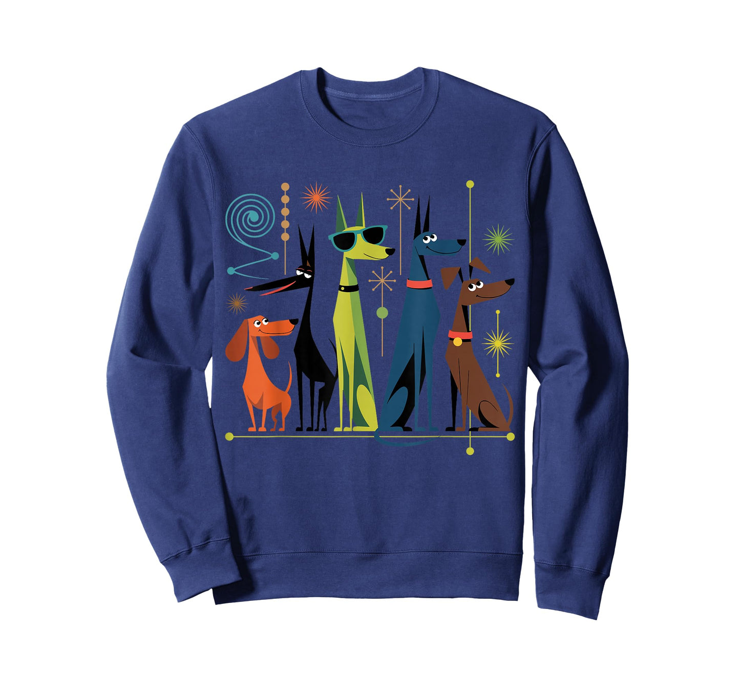 Retro Mid-Century Modern Dogs 50s 60s Style T-Shirt