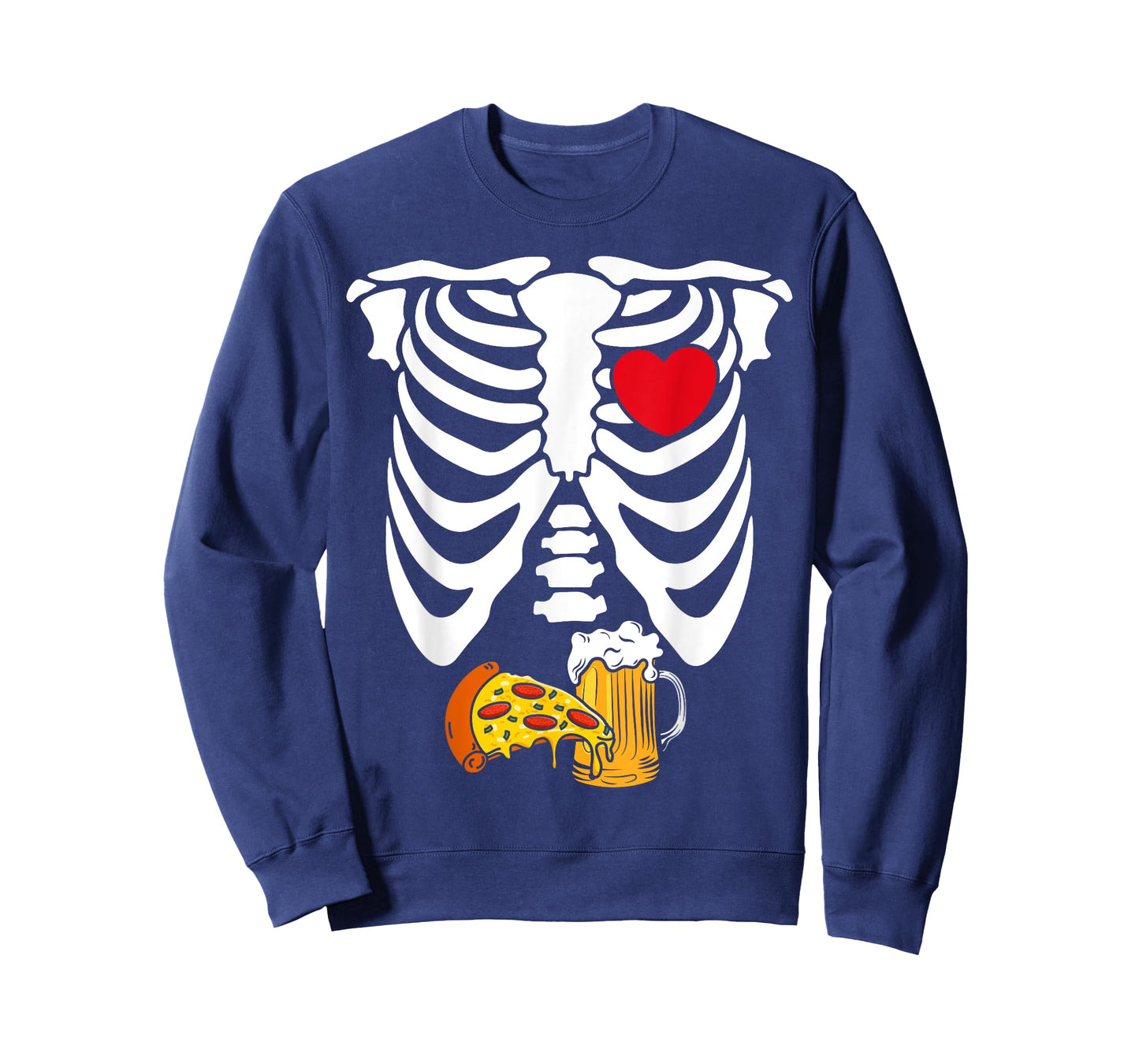 Pizza Heart Skeleton Rib Cage Halloween Costumes Men Women T-Shirt