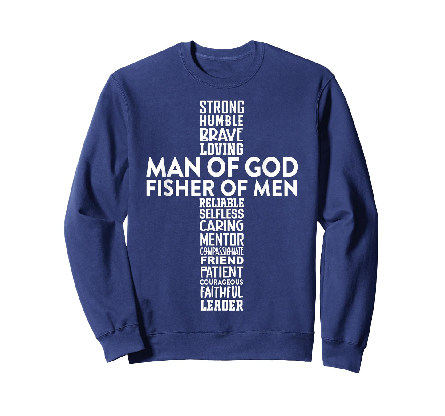Man of God Fisher of Men Christian Cross Fathers Day Faith T-Shirt