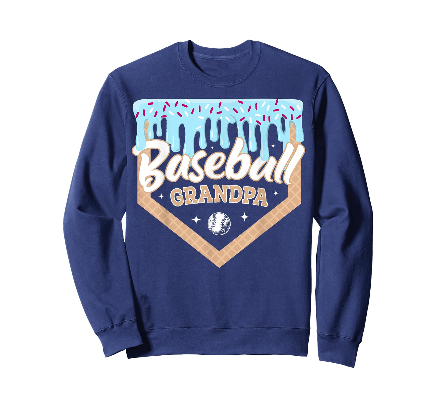 Baseball Drip Grandpa Ice Cream Home Plate Fathers Day T-Shirt