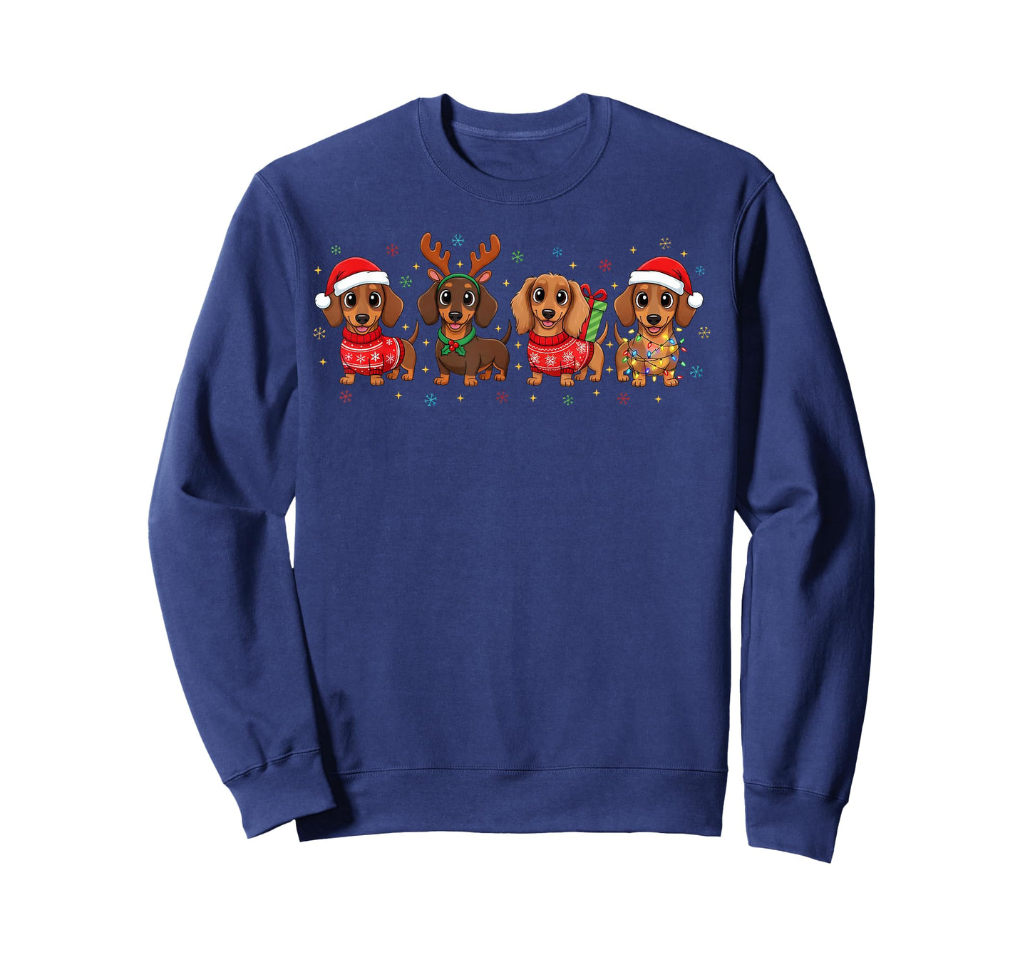Christmas Xmas Lights Dachshund Dog Lover Pajamas Holiday T-Shirt
