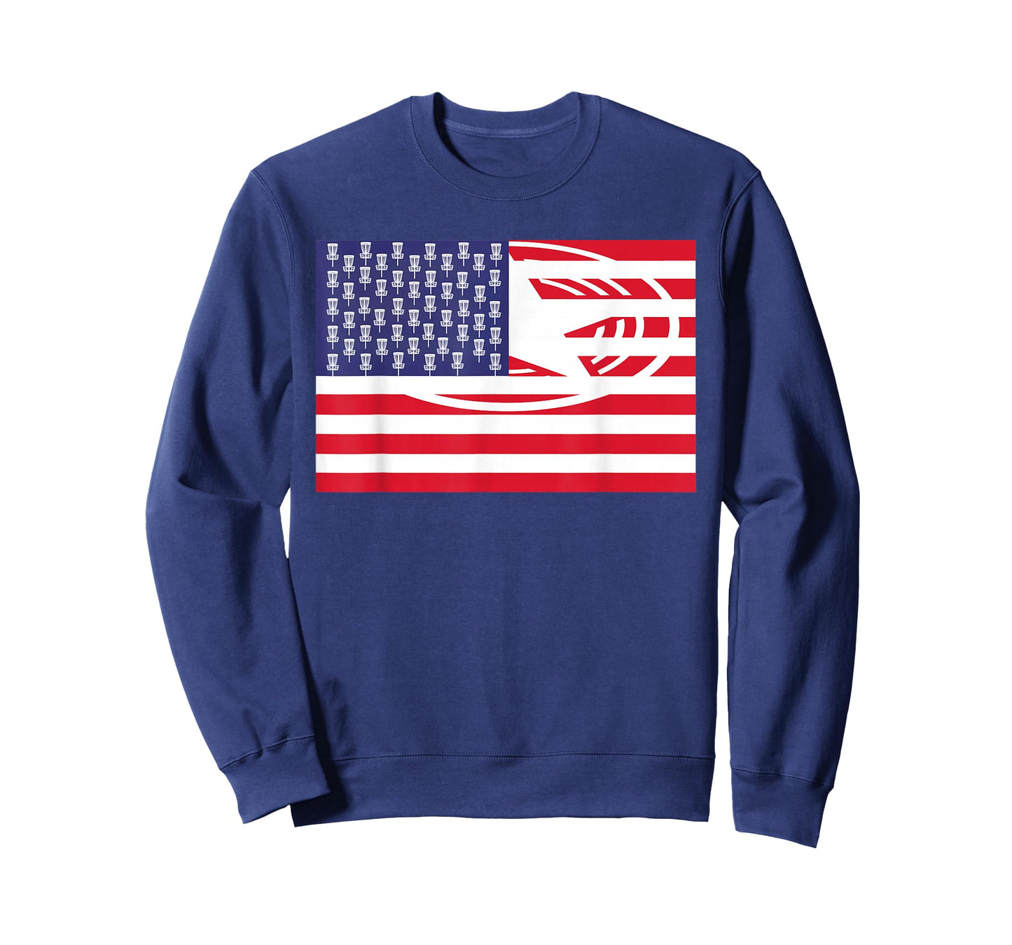 Funny Basket Stars USA Flag Red White Disc Golf T-Shirt