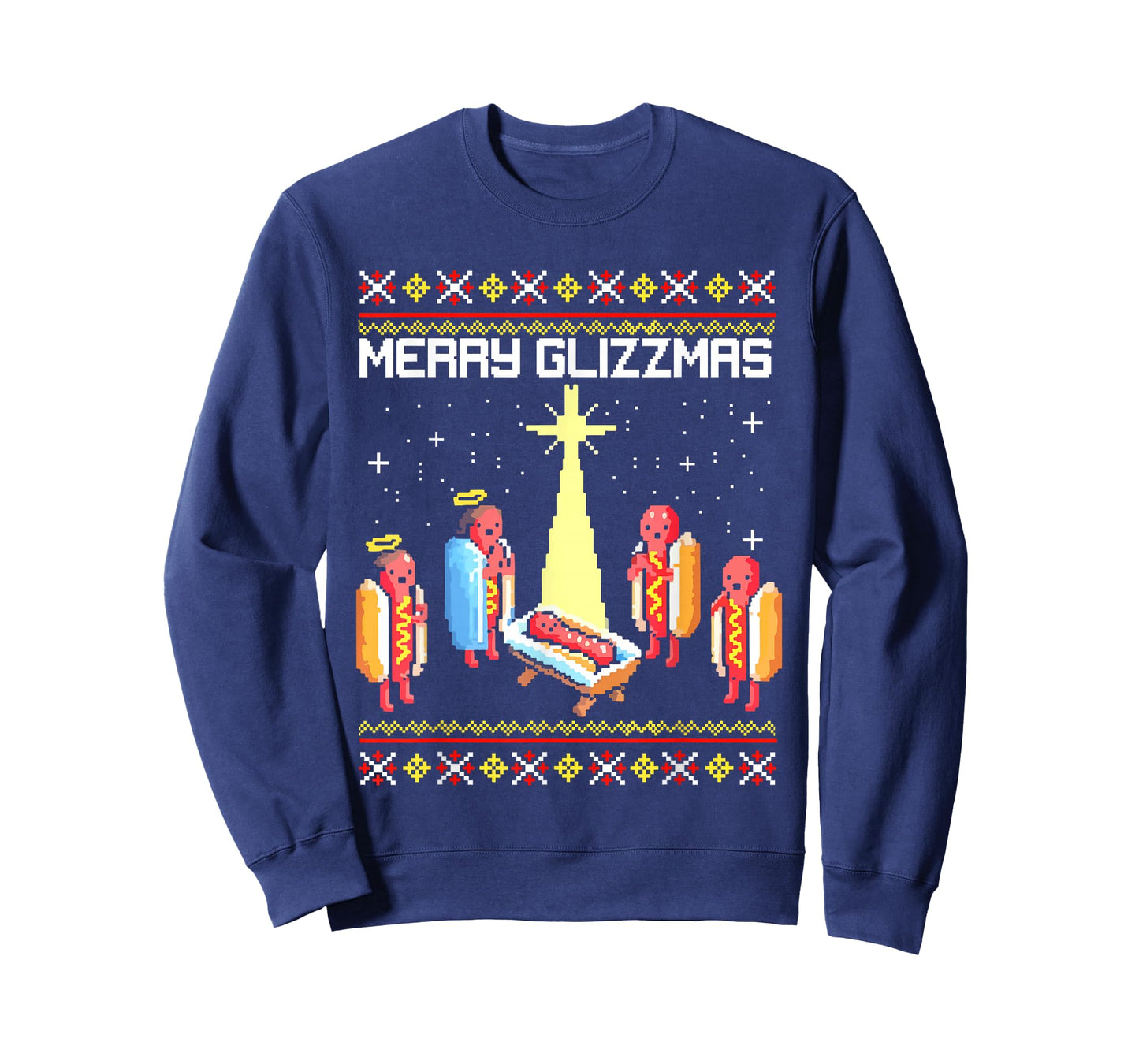 Merry Glizzmas Tacky Funny Merry Christmas Hotdogs T-Shirt