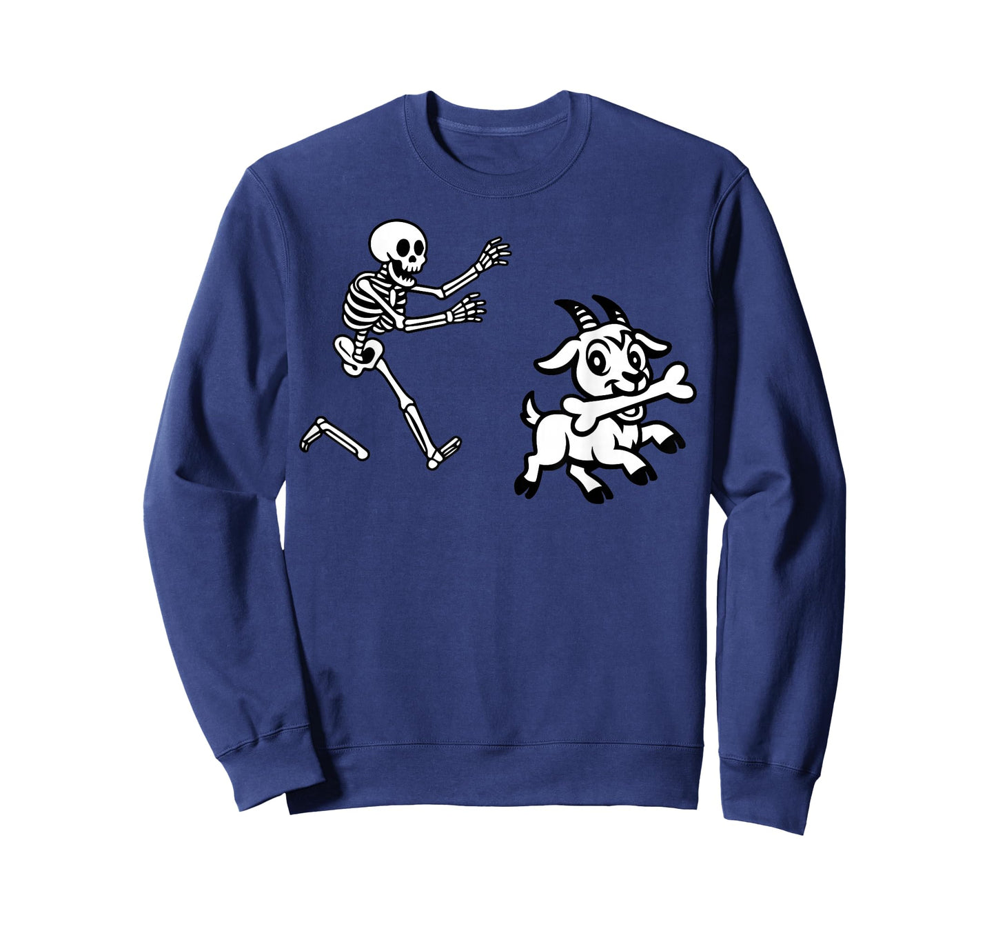 Funny Goat Running Skeleton Halloween T-Shirt