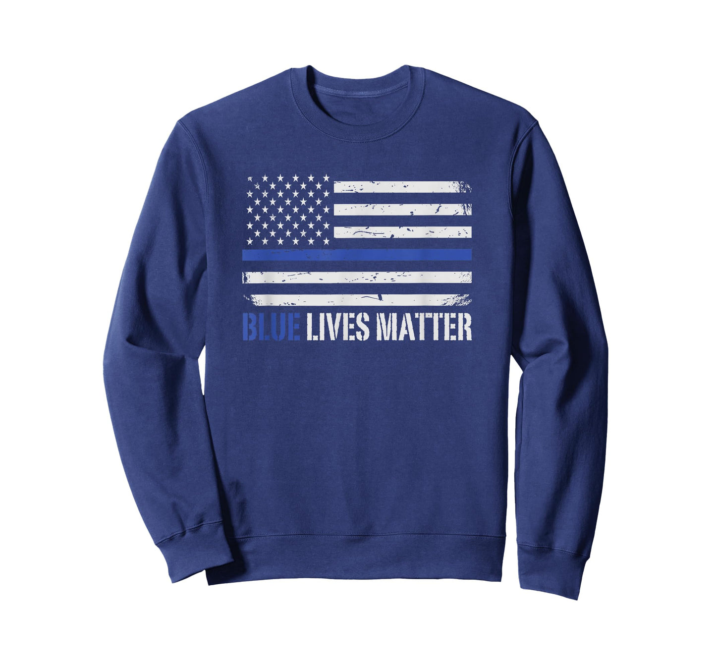 Blue Lives Matter Thin Blue Line American Flag Cop T-Shirt