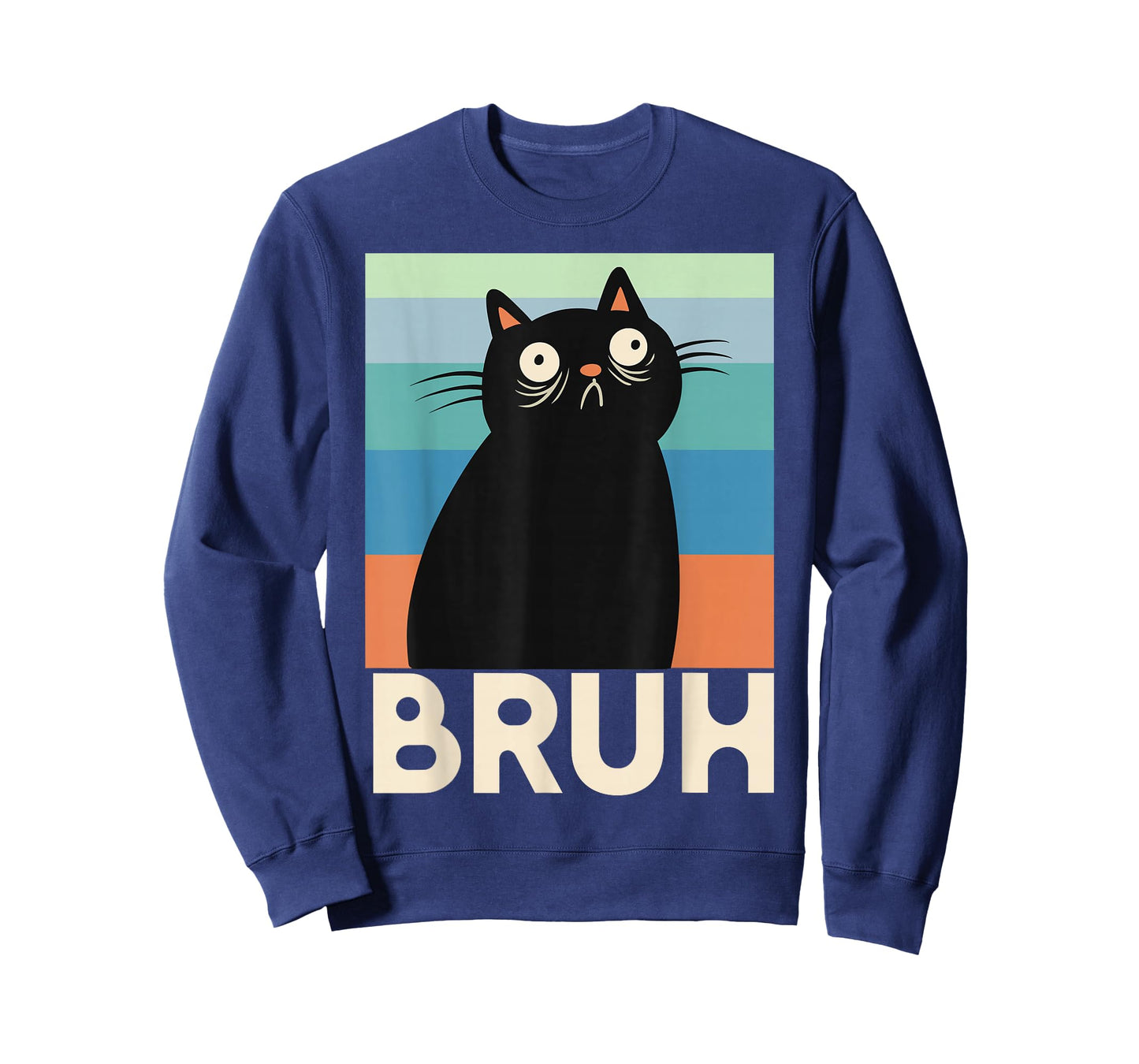 Bruh Cat Meme, Funny Black Cat, Sarcastic Humor T-Shirt