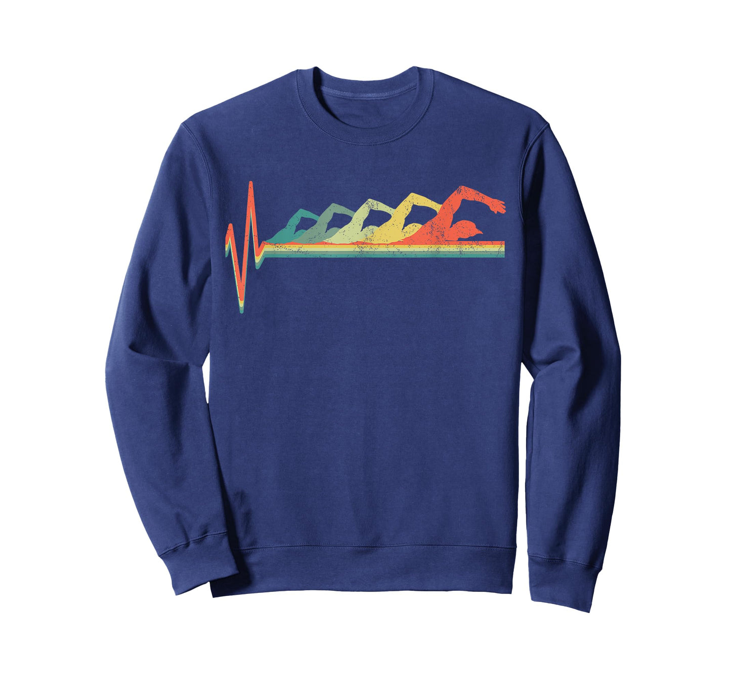 Swimmer Heartbeat Retro Gift T-Shirt