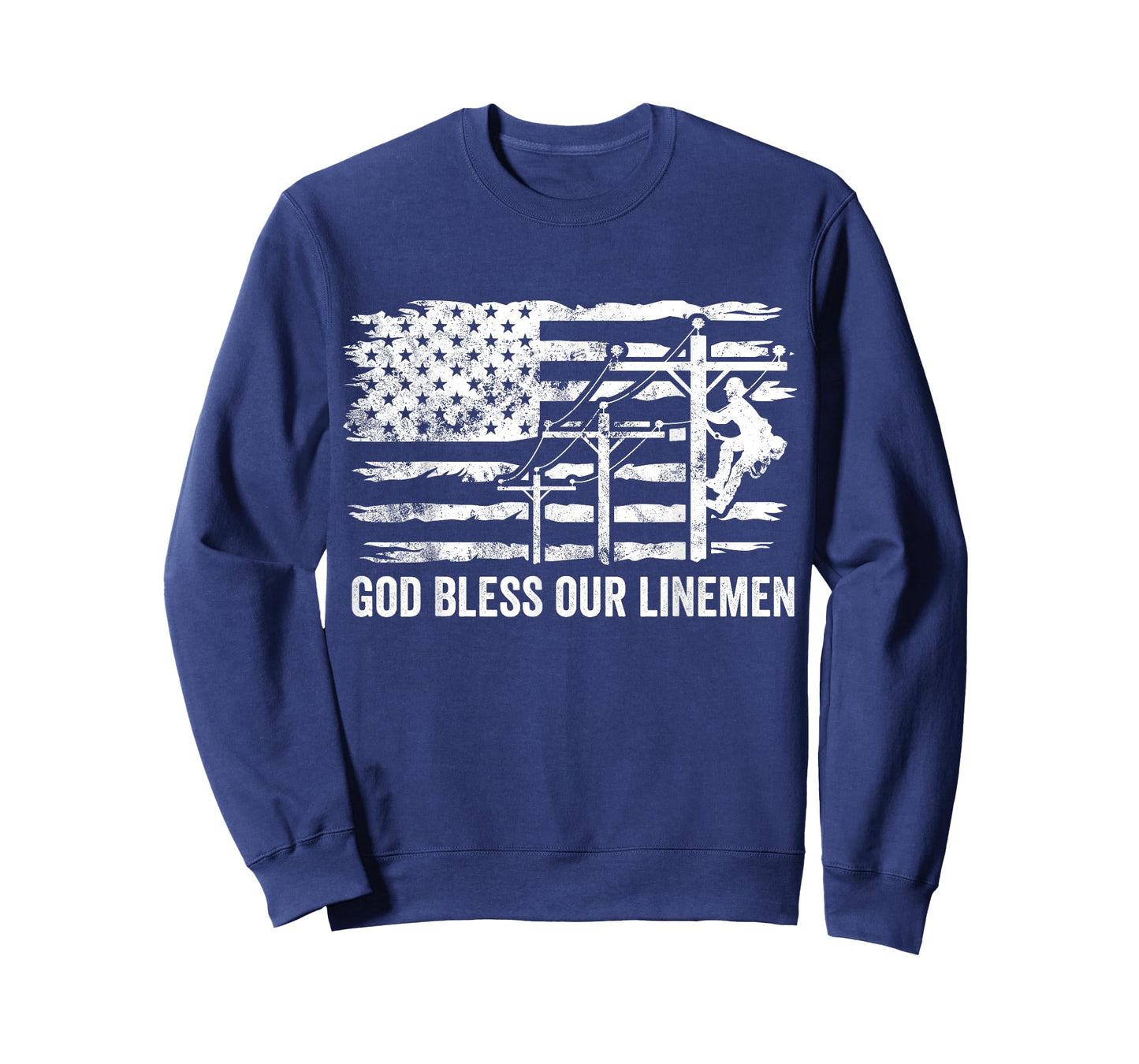 God Bless Our Linemen American Flag Proud Lineman Wife T-Shirt