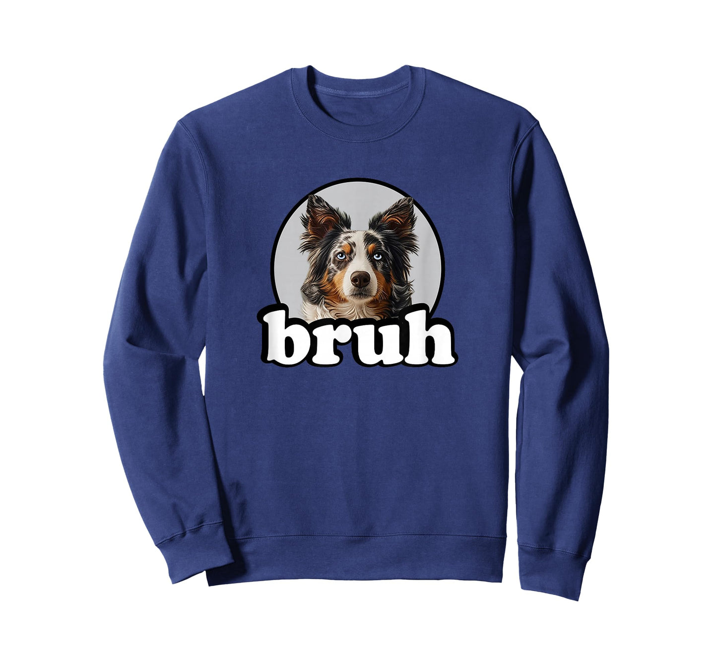 Funny Boys Kids Bruh Meme Blue Merle Border Collie Lover T-Shirt