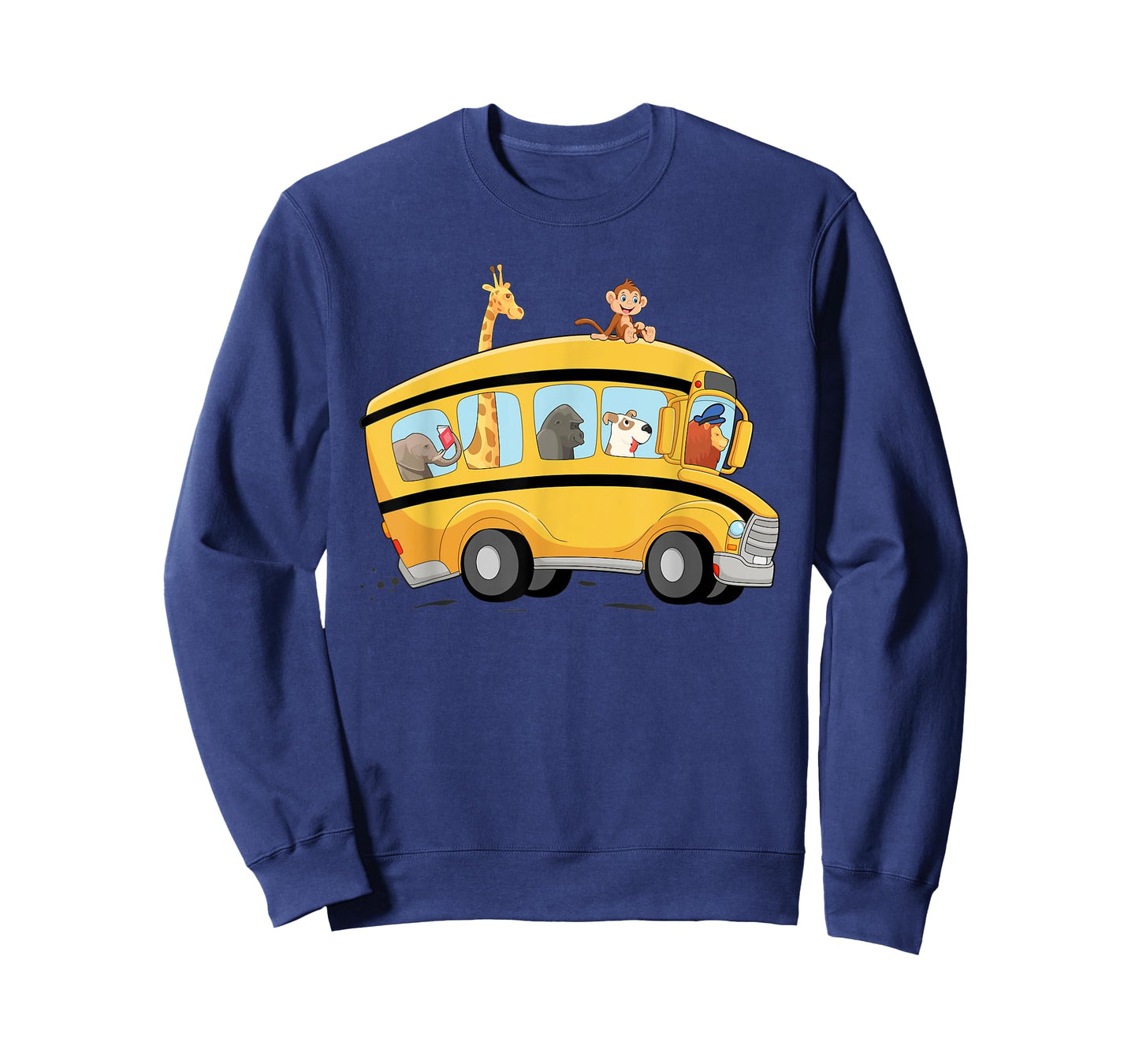 lion,Dog and Monkey in a School Bus Funny Men Women Kids T-Shirt