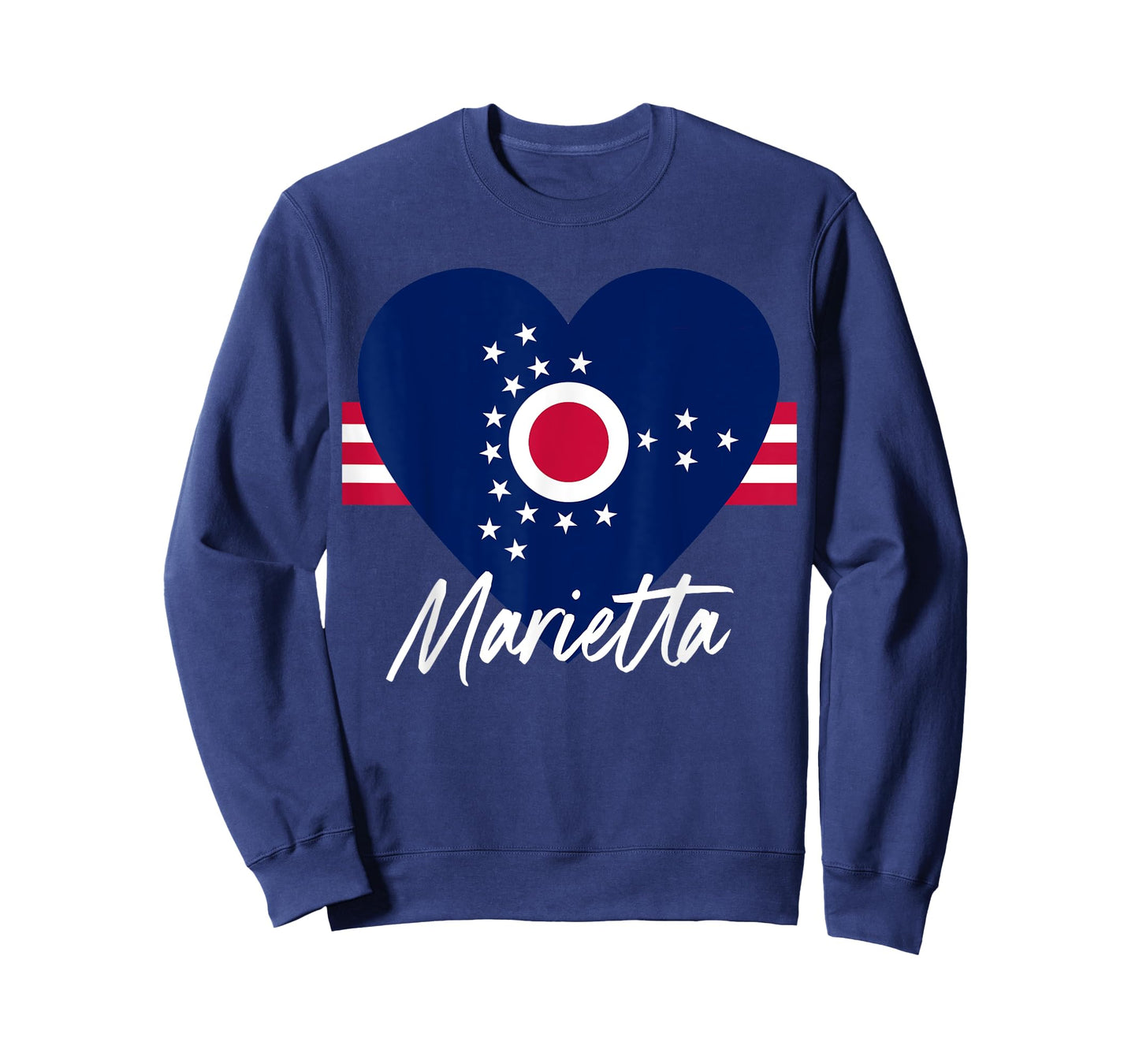 I Love Marietta Ohio OH Flag Heart T-Shirt