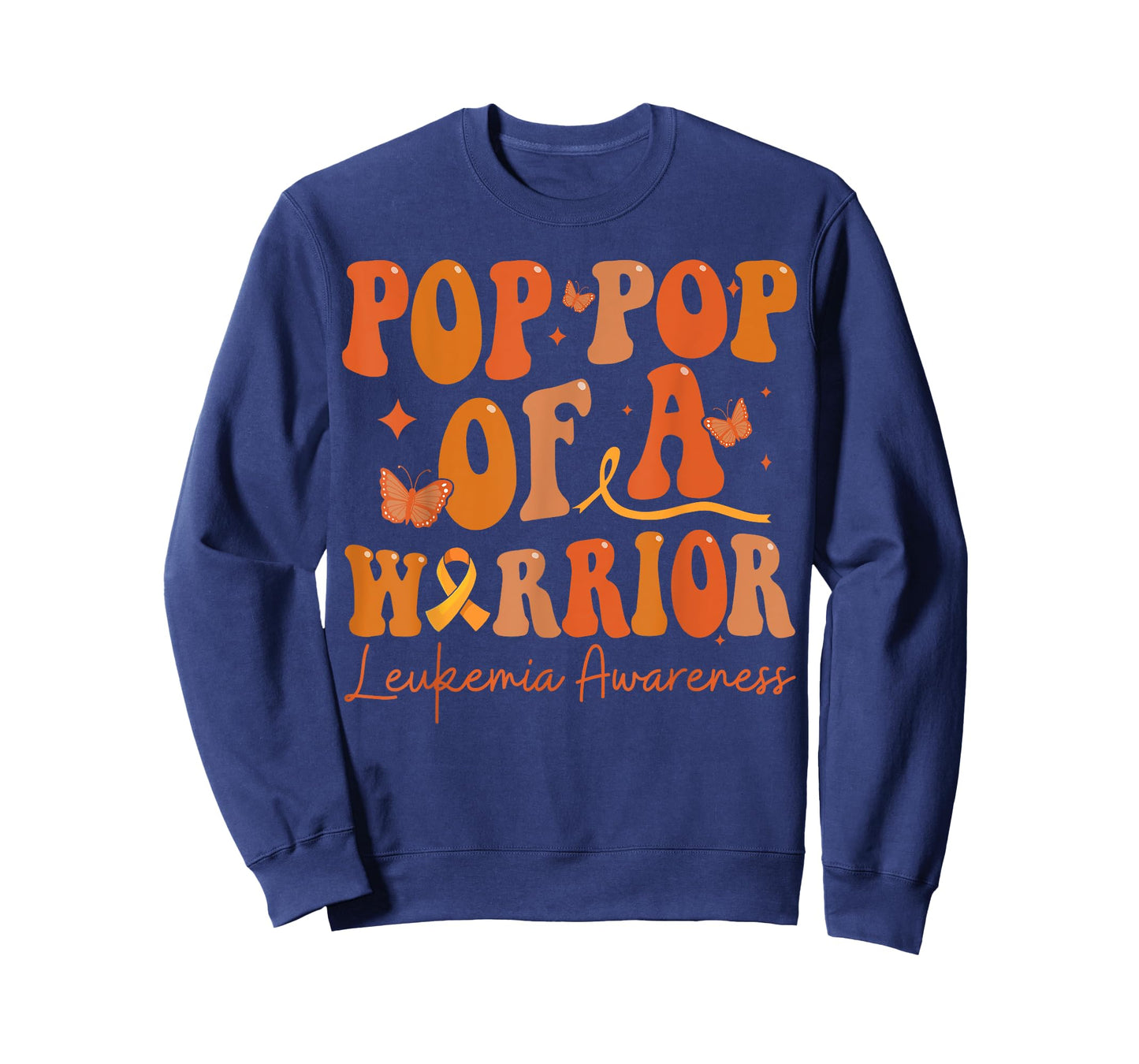Pop Pop Of A Warrior Leukemia Awareness Family Matching T-Shirt