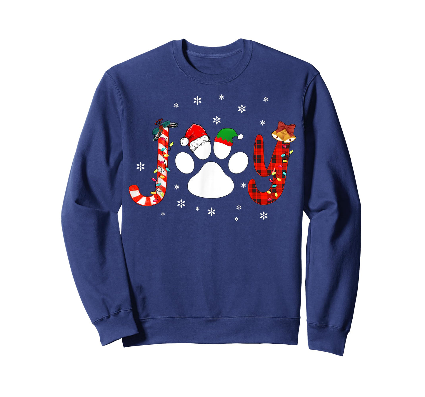 Christmas Santa Paw Joy Buffalo Red Plaid Dog Paw Print Xmas T-Shirt for Men Women
