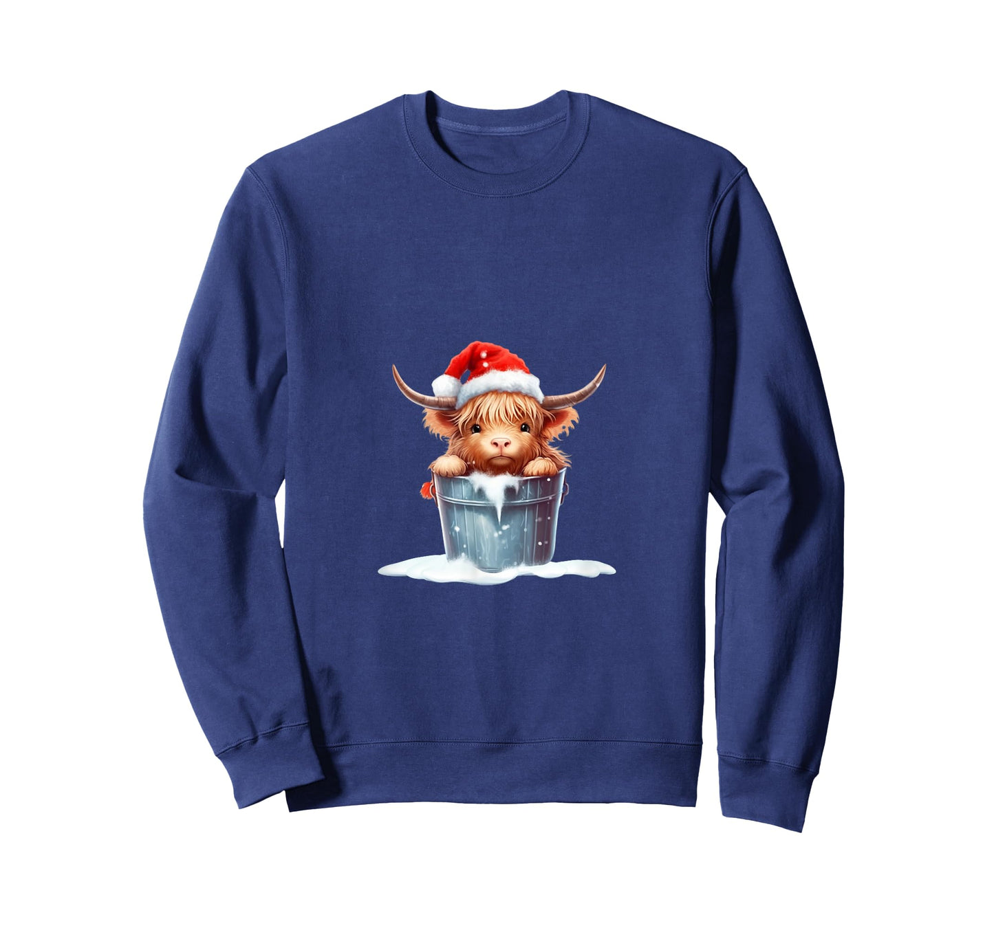 Cute Highland Cow in Santa Hat Country Heifer Farm Farmer T-Shirt