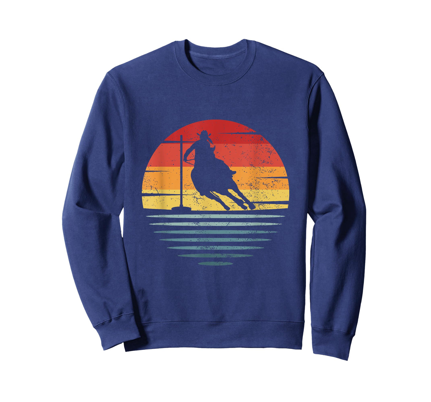 Retro Cowgirl Riding Horse Silhouette Rodeo Pole Bending T-Shirt
