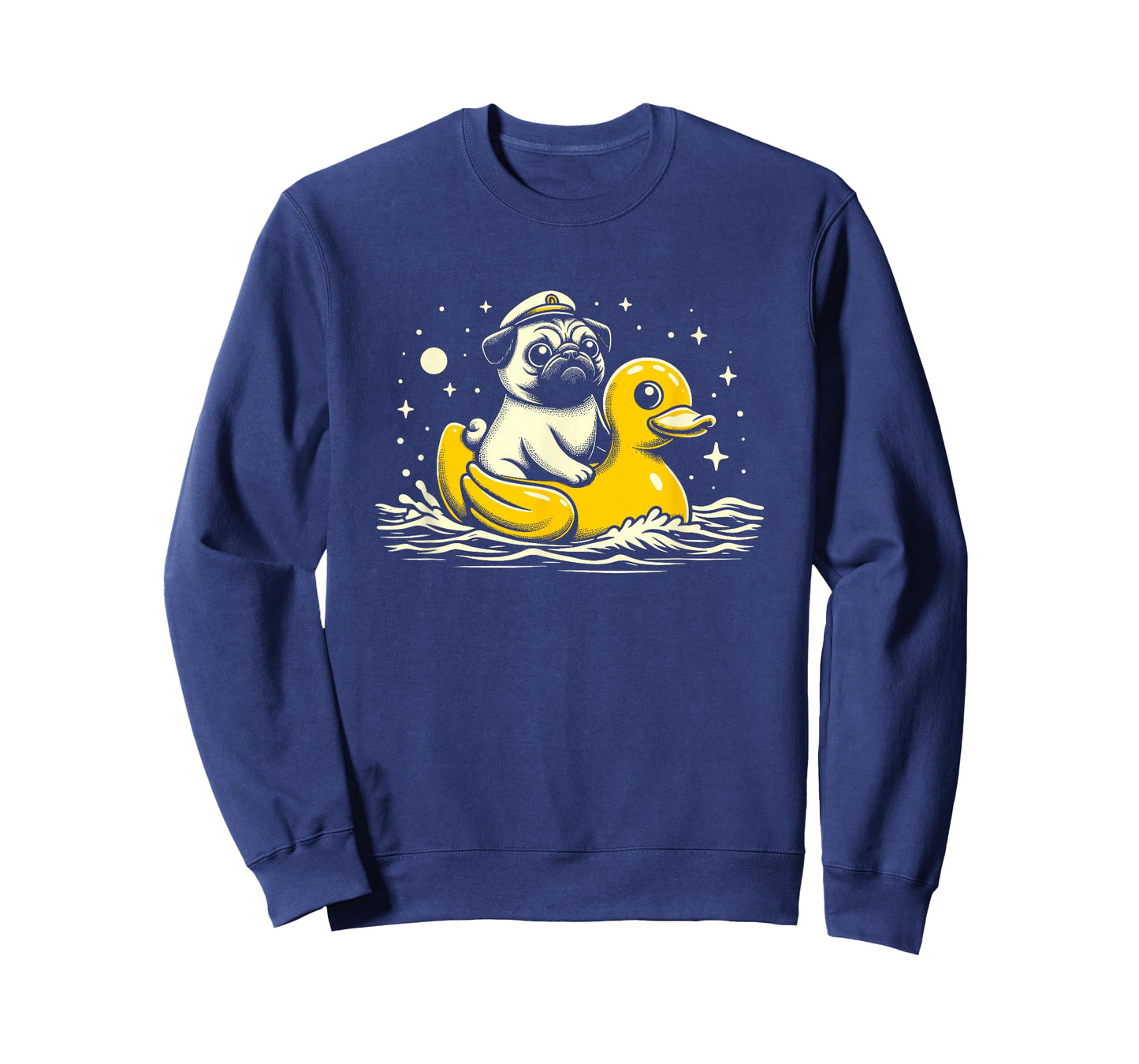 Captain Pug Rubber Duck - Funny Dog Graphic Pug Duck Lover T-Shirt