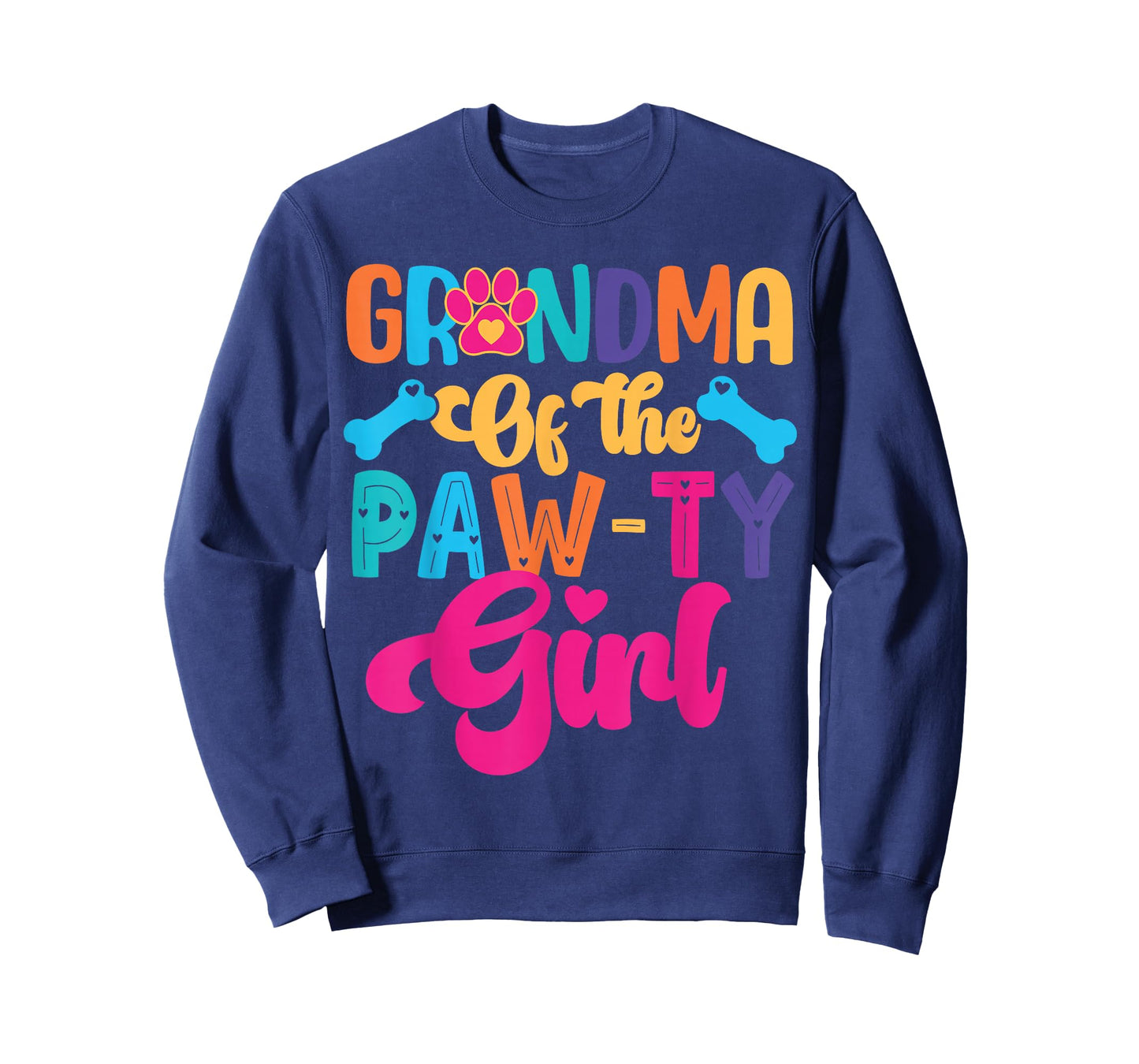 Grandma Of The Birthday Girl Dog Paw Family Matching Party T-Shirt
