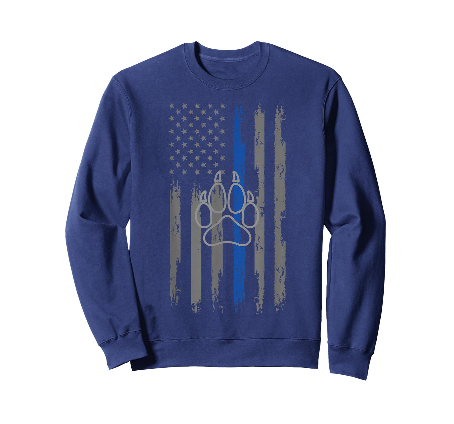 Police Flag with Dog Paw Print K9 T-Shirt